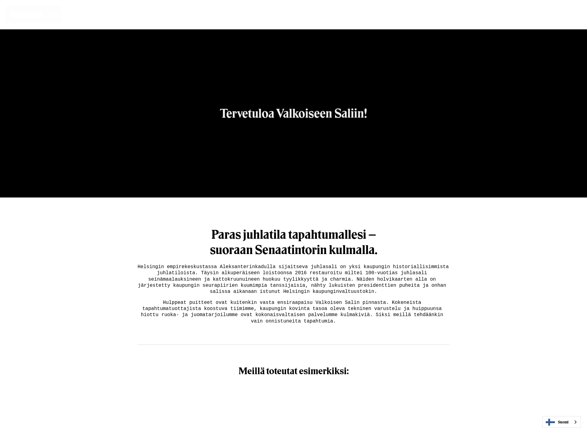 Screenshot for valkoinensali.fi