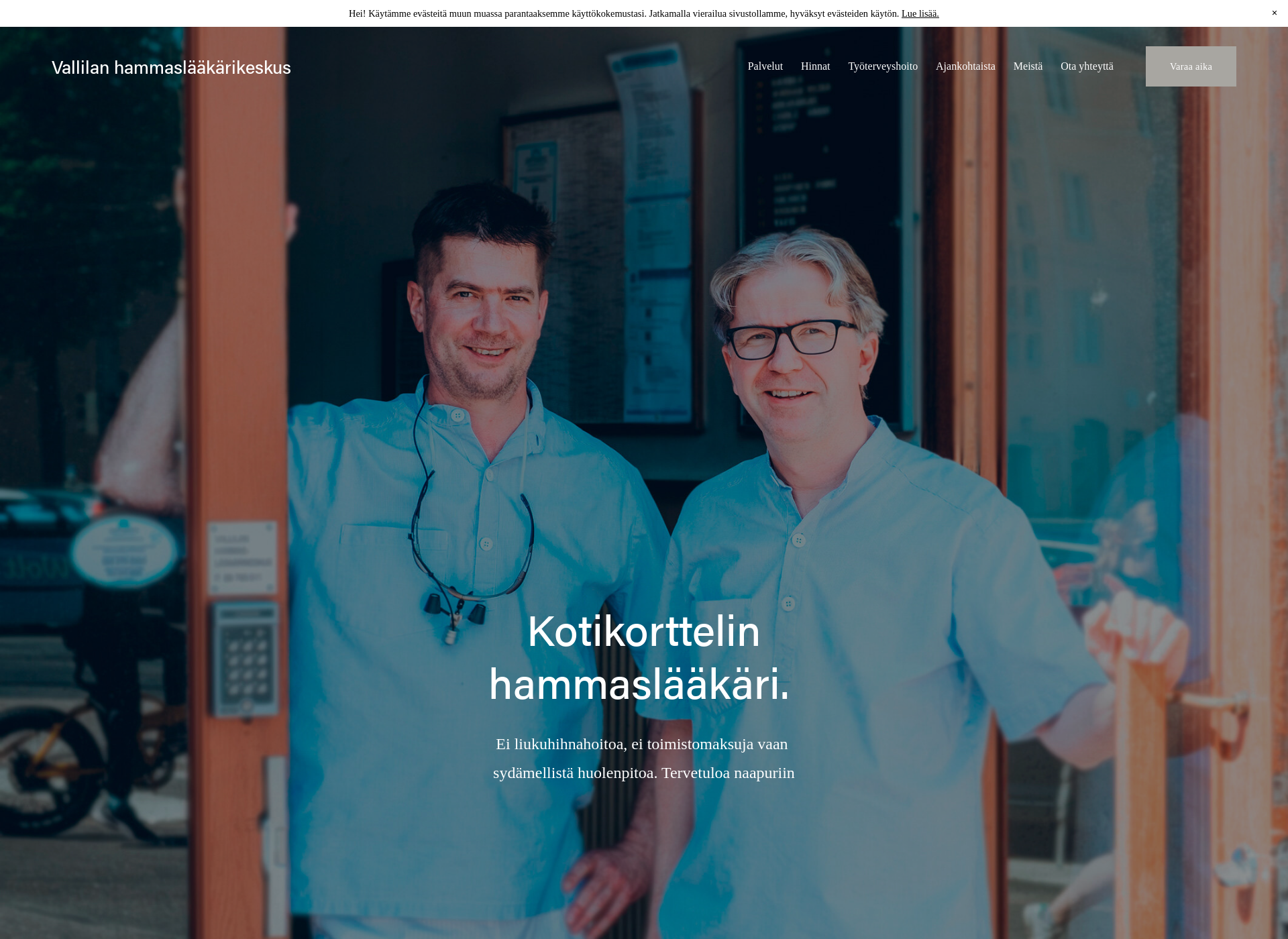 Skärmdump för vallilanhammaslaakarikeskus.fi