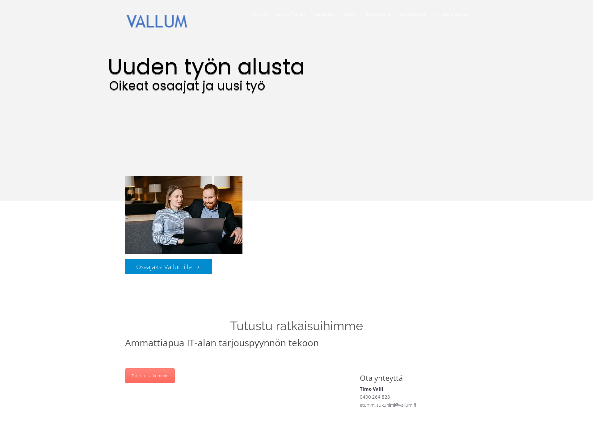 Screenshot for vallum.fi