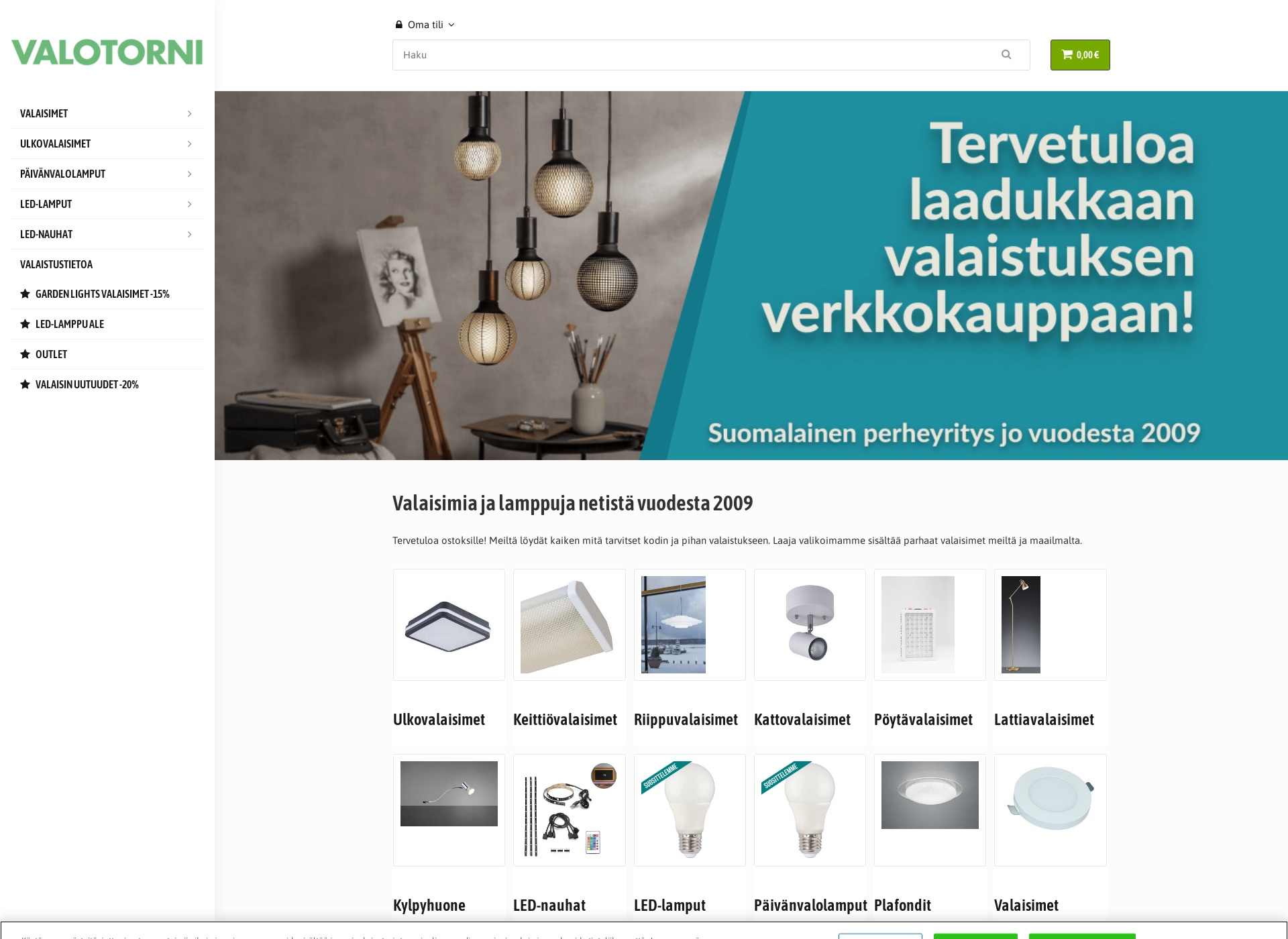 Skärmdump för valokauppa.fi