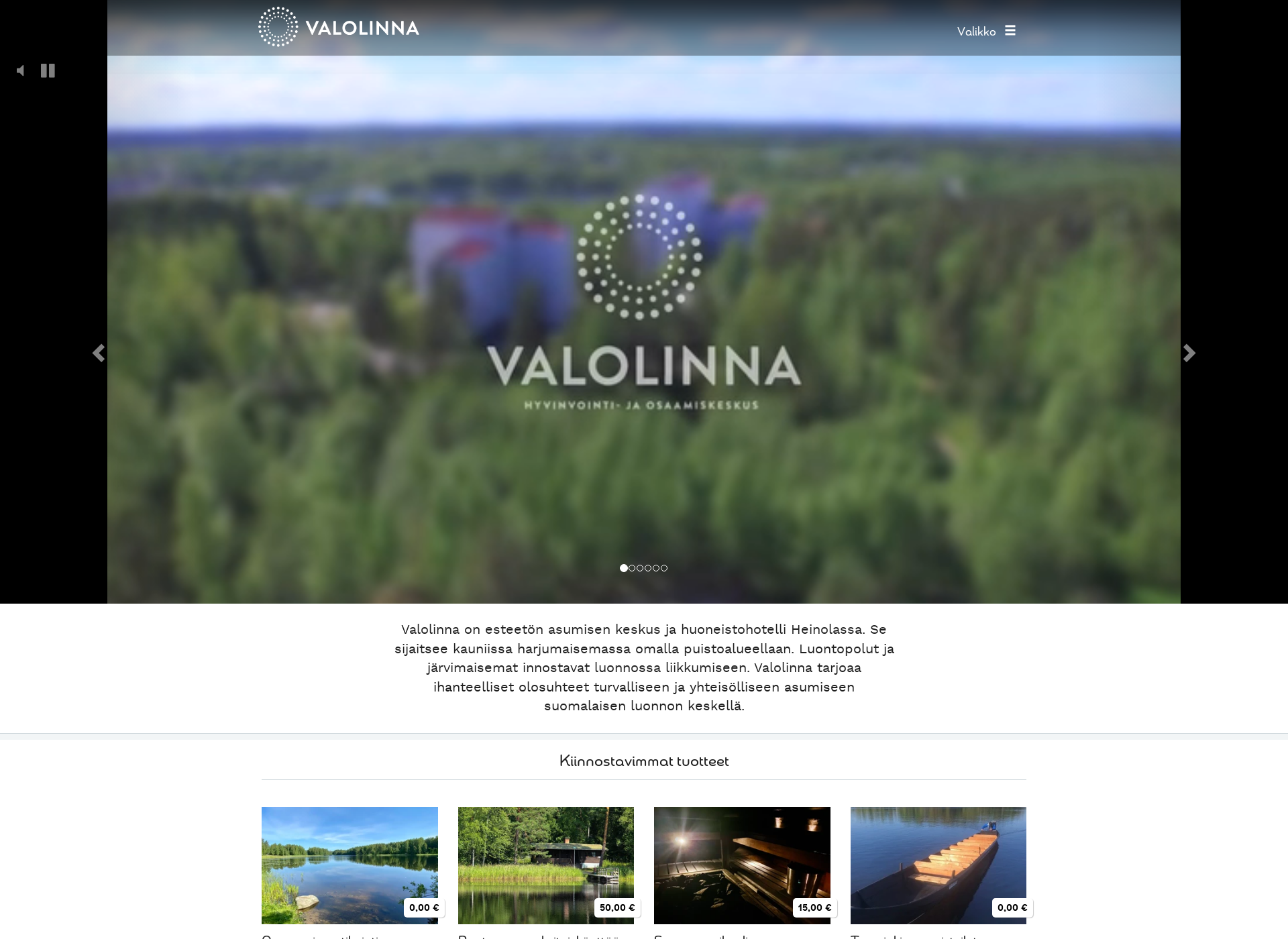 Skärmdump för valolinna.fi