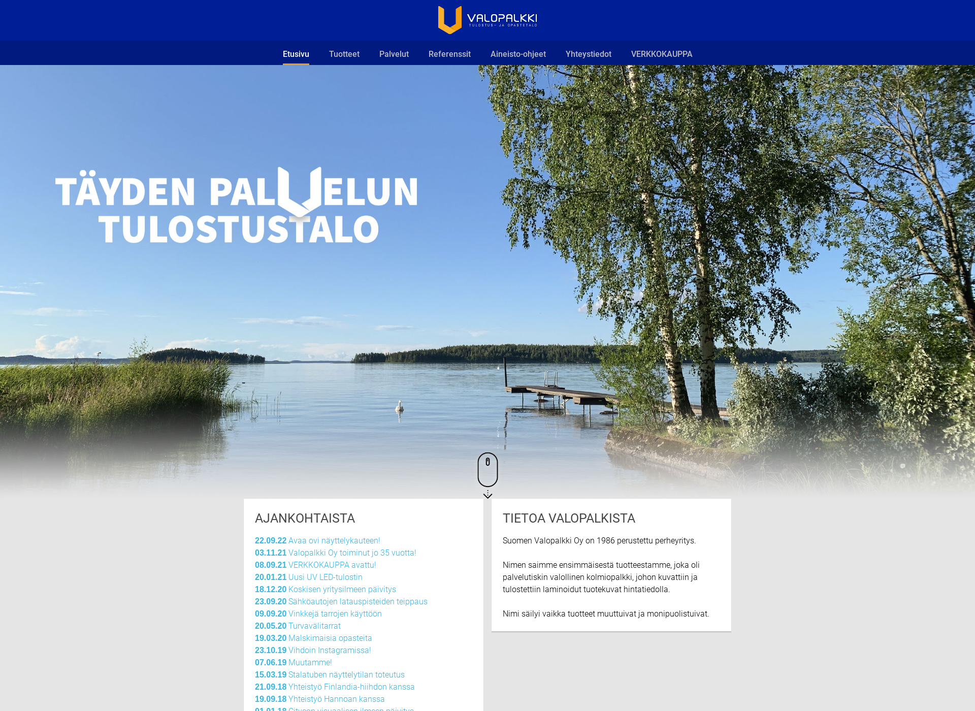 Screenshot for valopalkki.fi