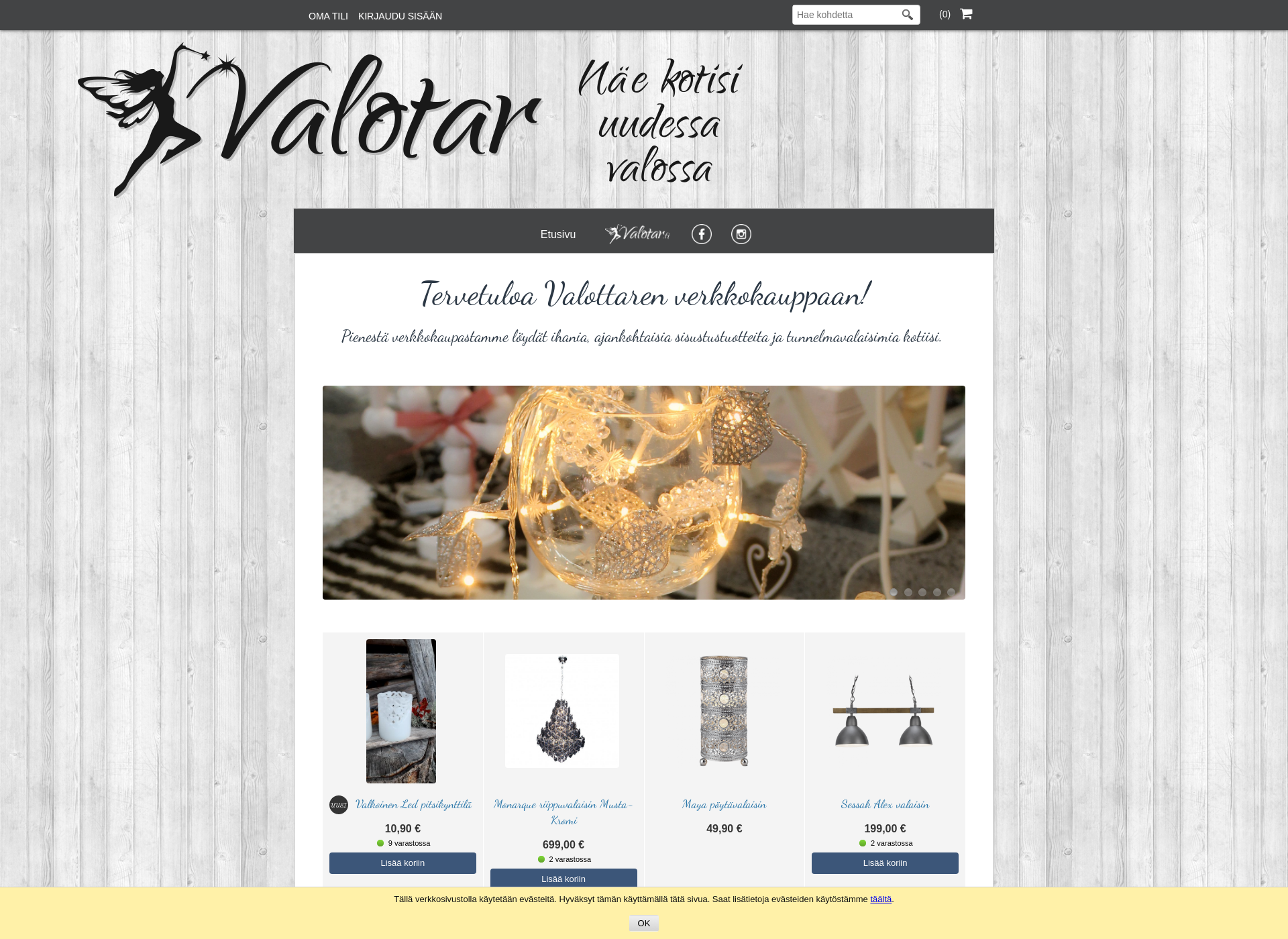 Screenshot for valotar.fi