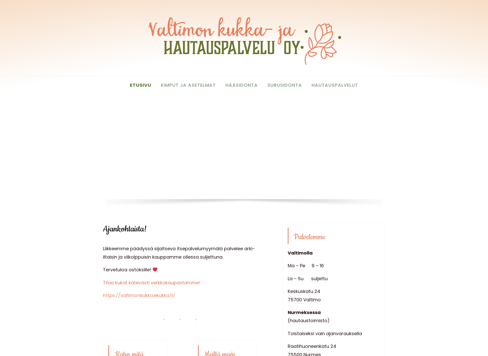 Screenshot for valtimonkukka.fi