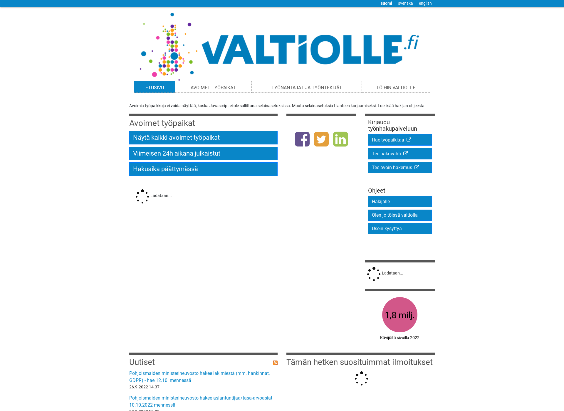 Screenshot for valtiolle.fi