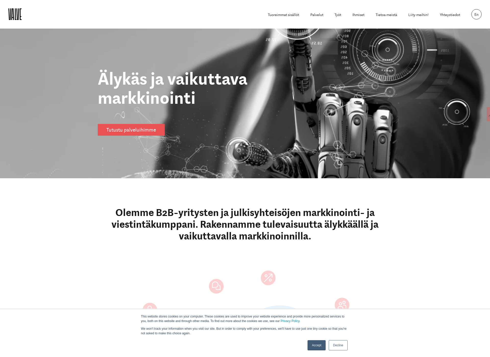 Skärmdump för valvegroup.fi