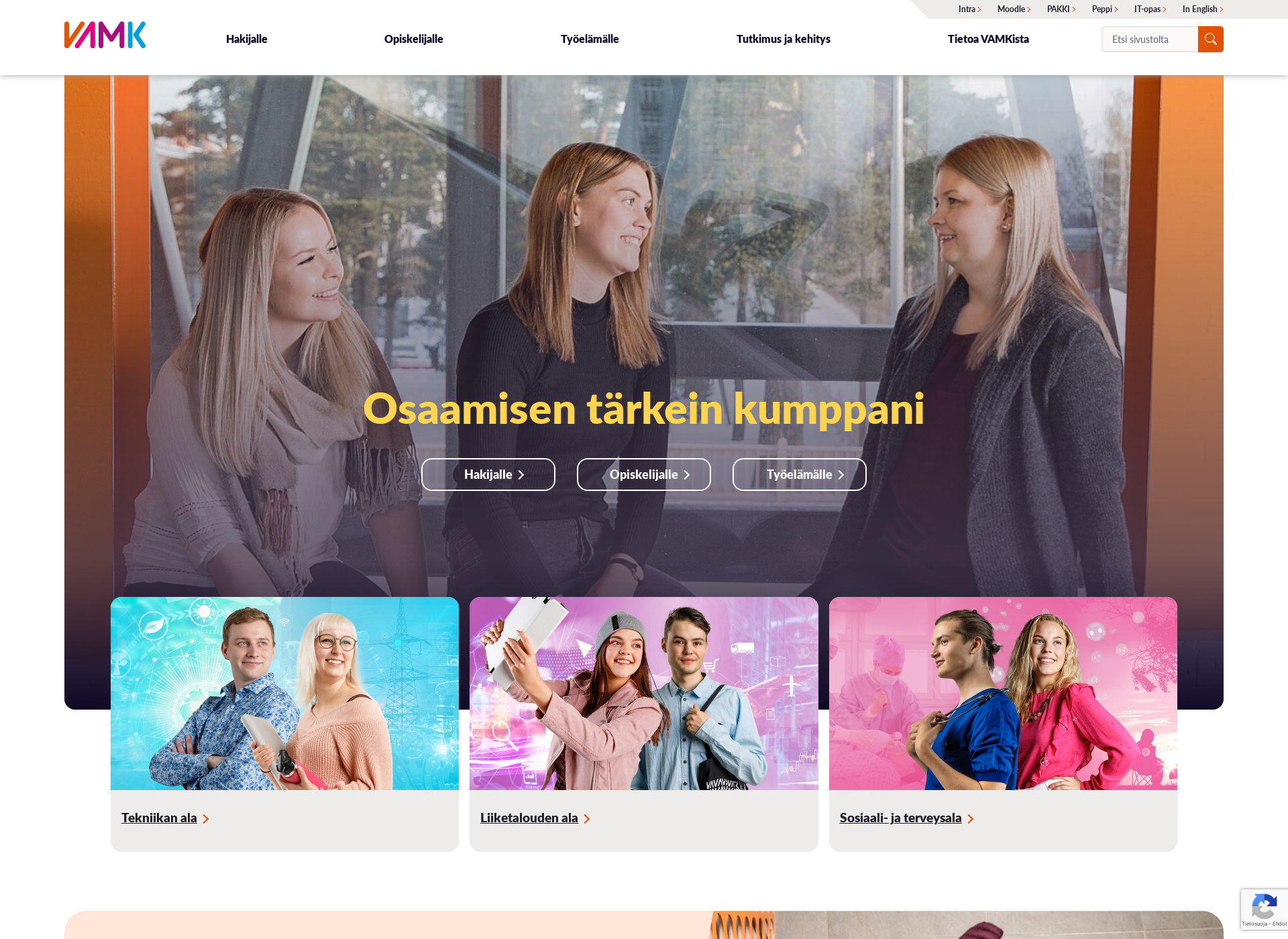 Screenshot for vamk.fi