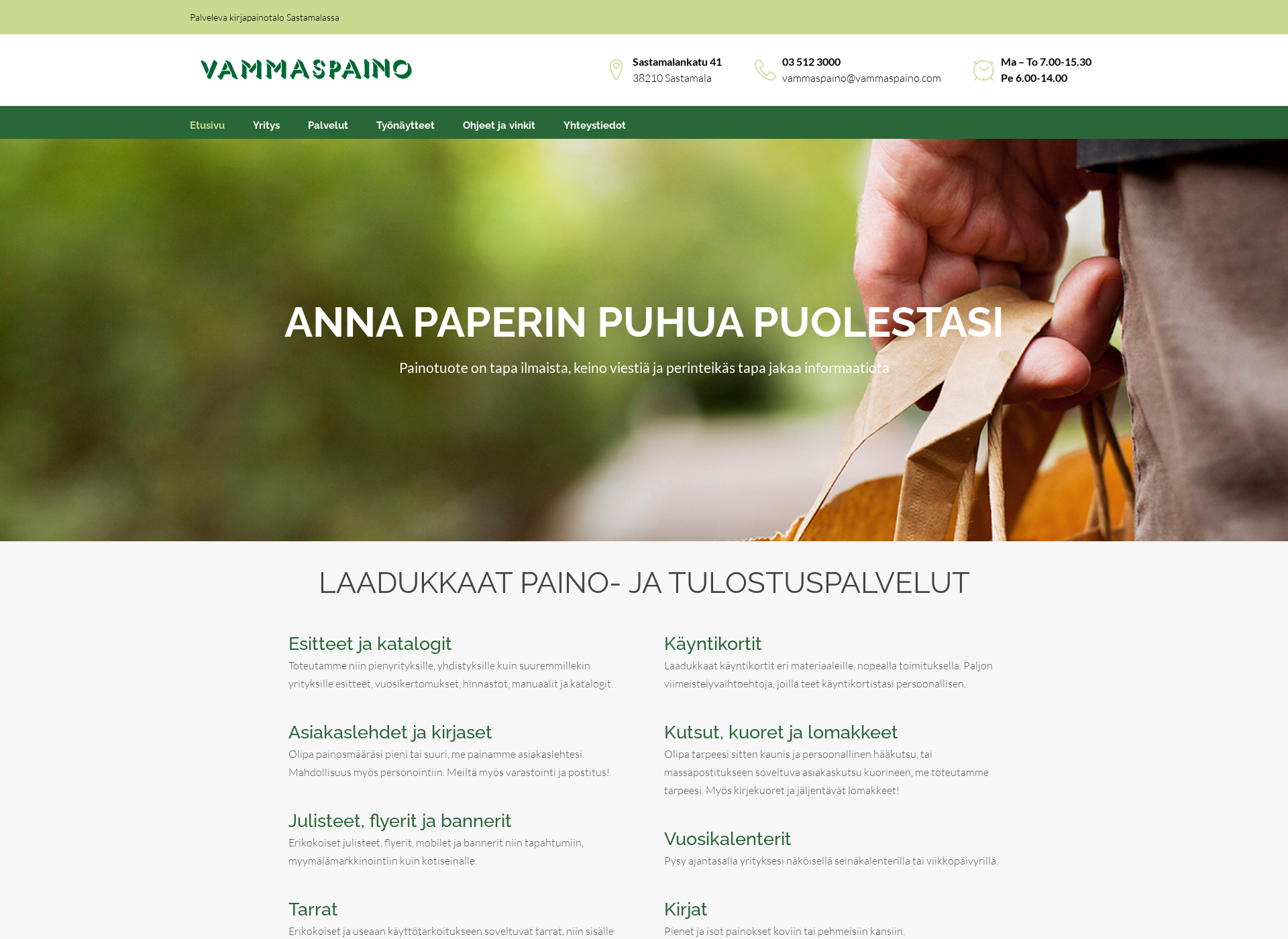 Screenshot for vammaspaino.fi