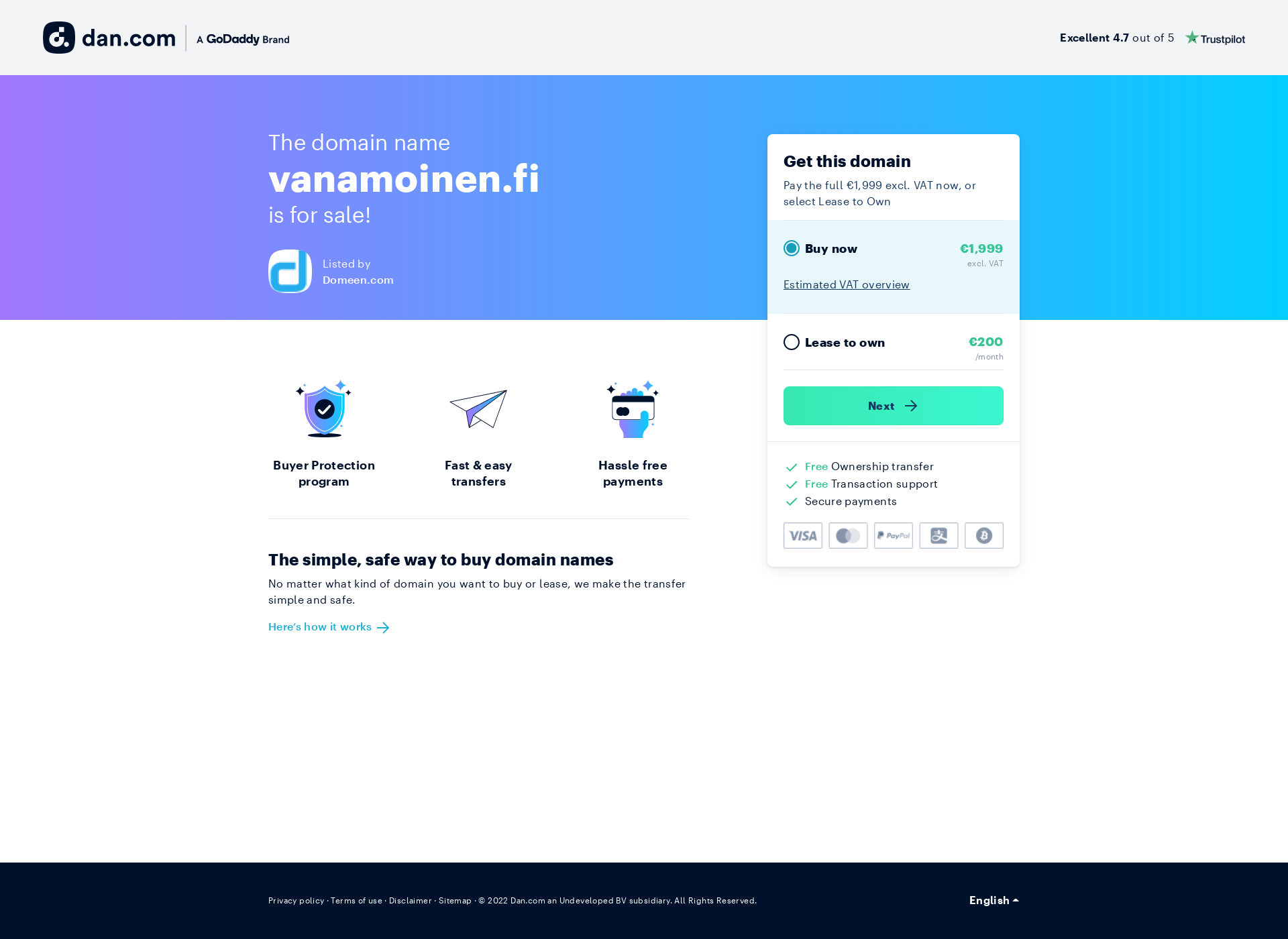 Screenshot for vanamoinen.fi