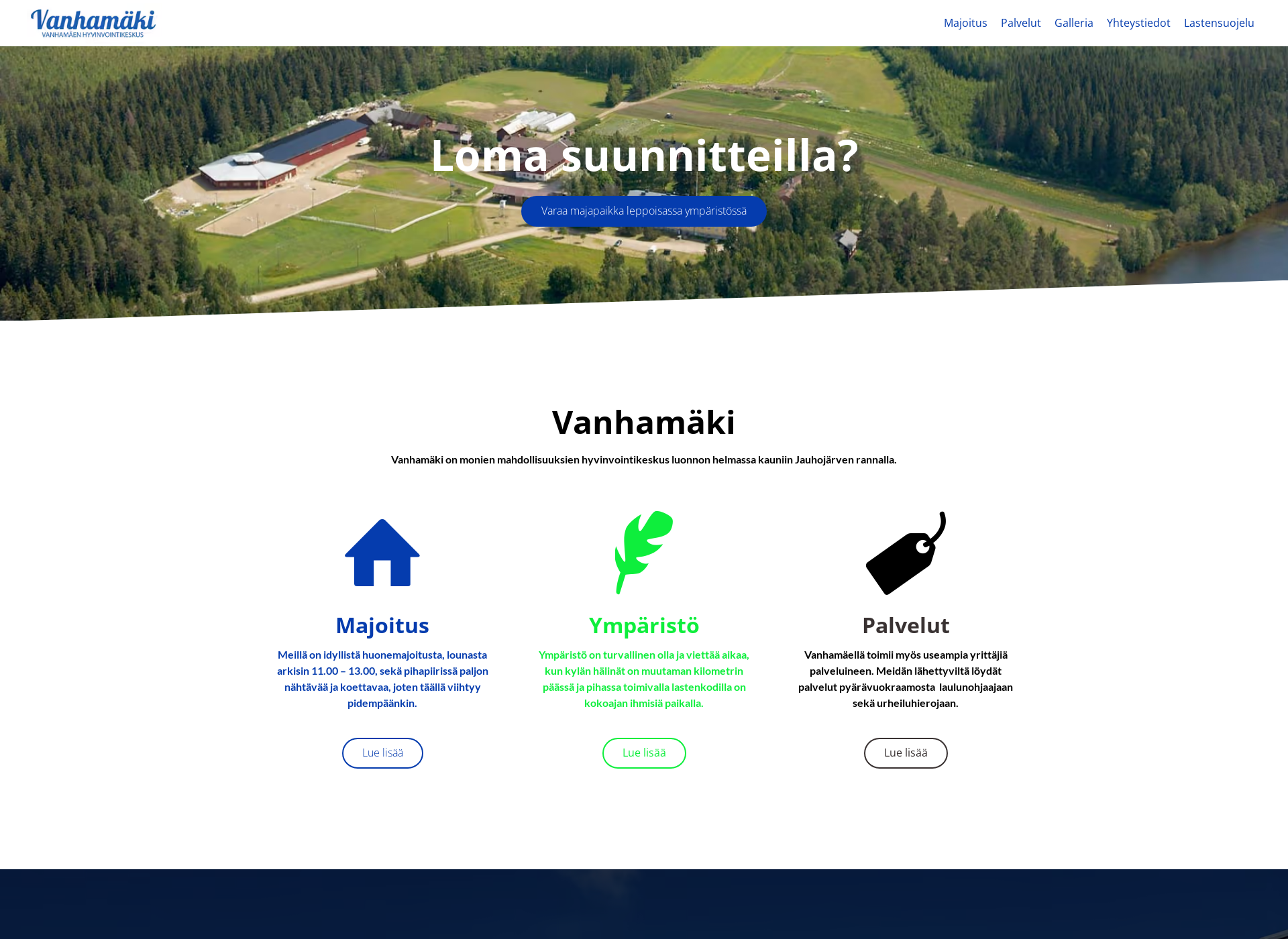 Skärmdump för vanhamaki.fi
