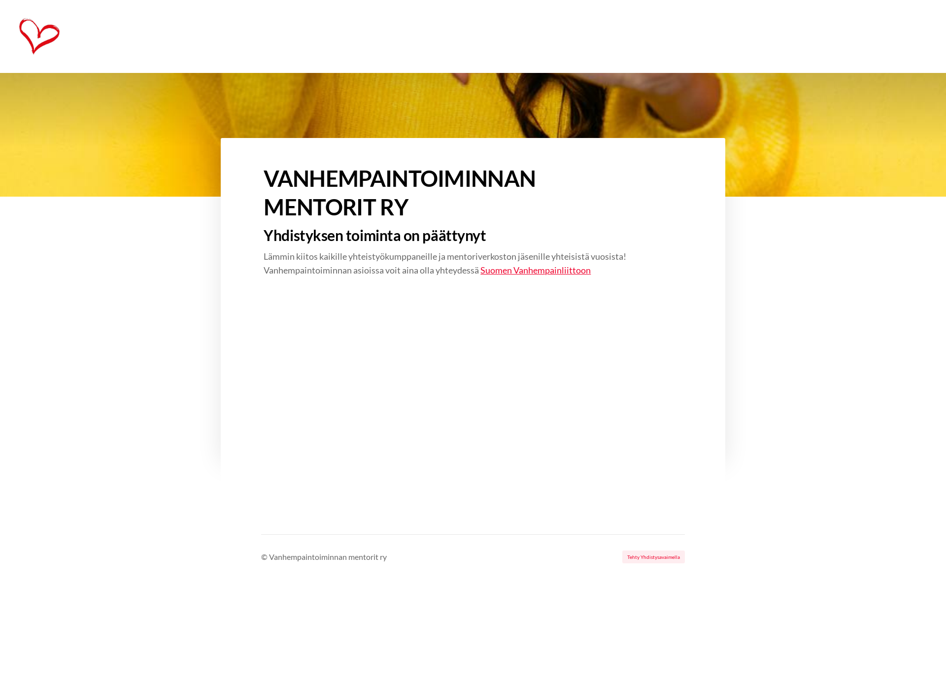Skärmdump för vanhempaintoiminnanmentorit.fi