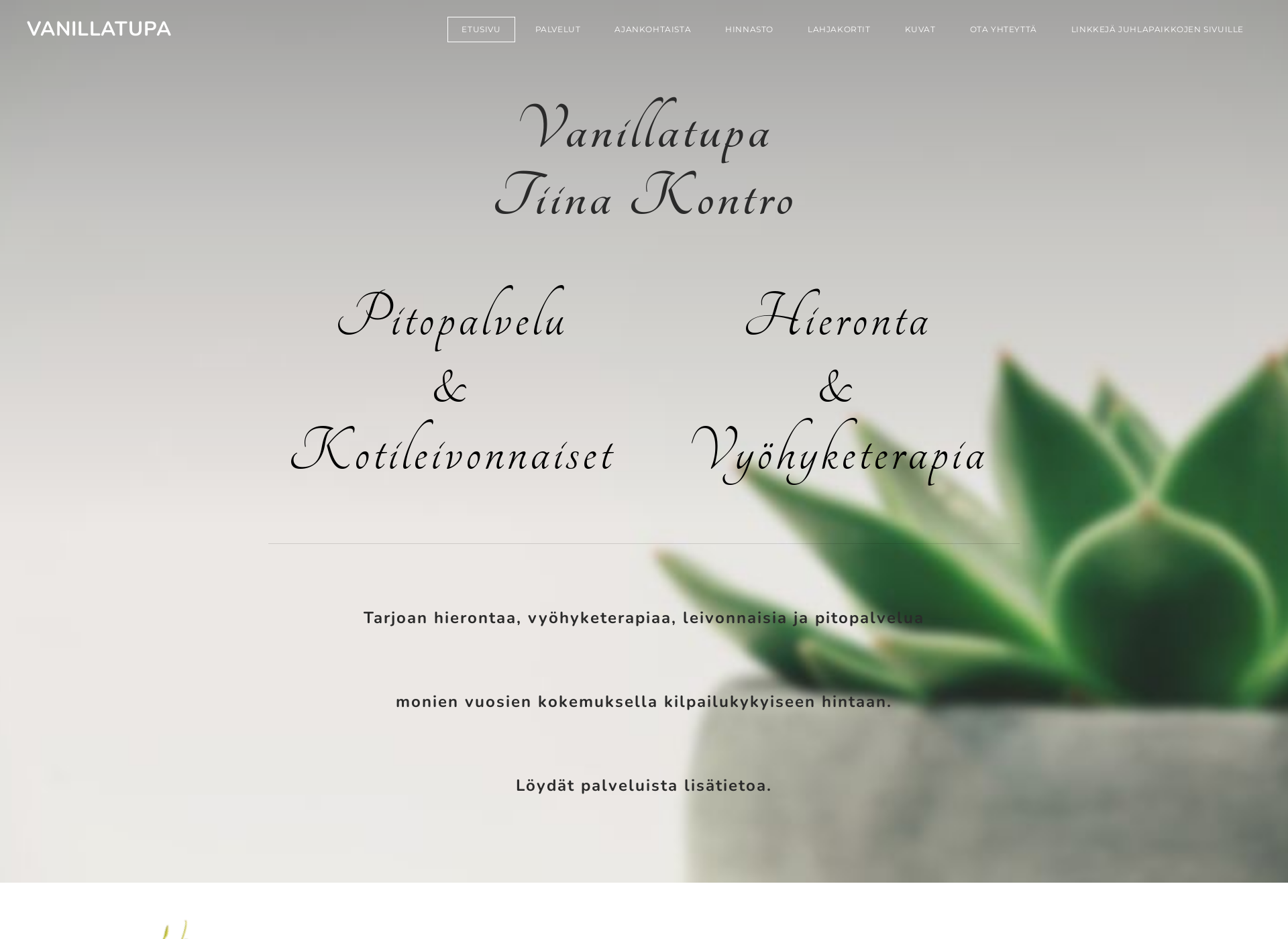Skärmdump för vanillatupa.fi