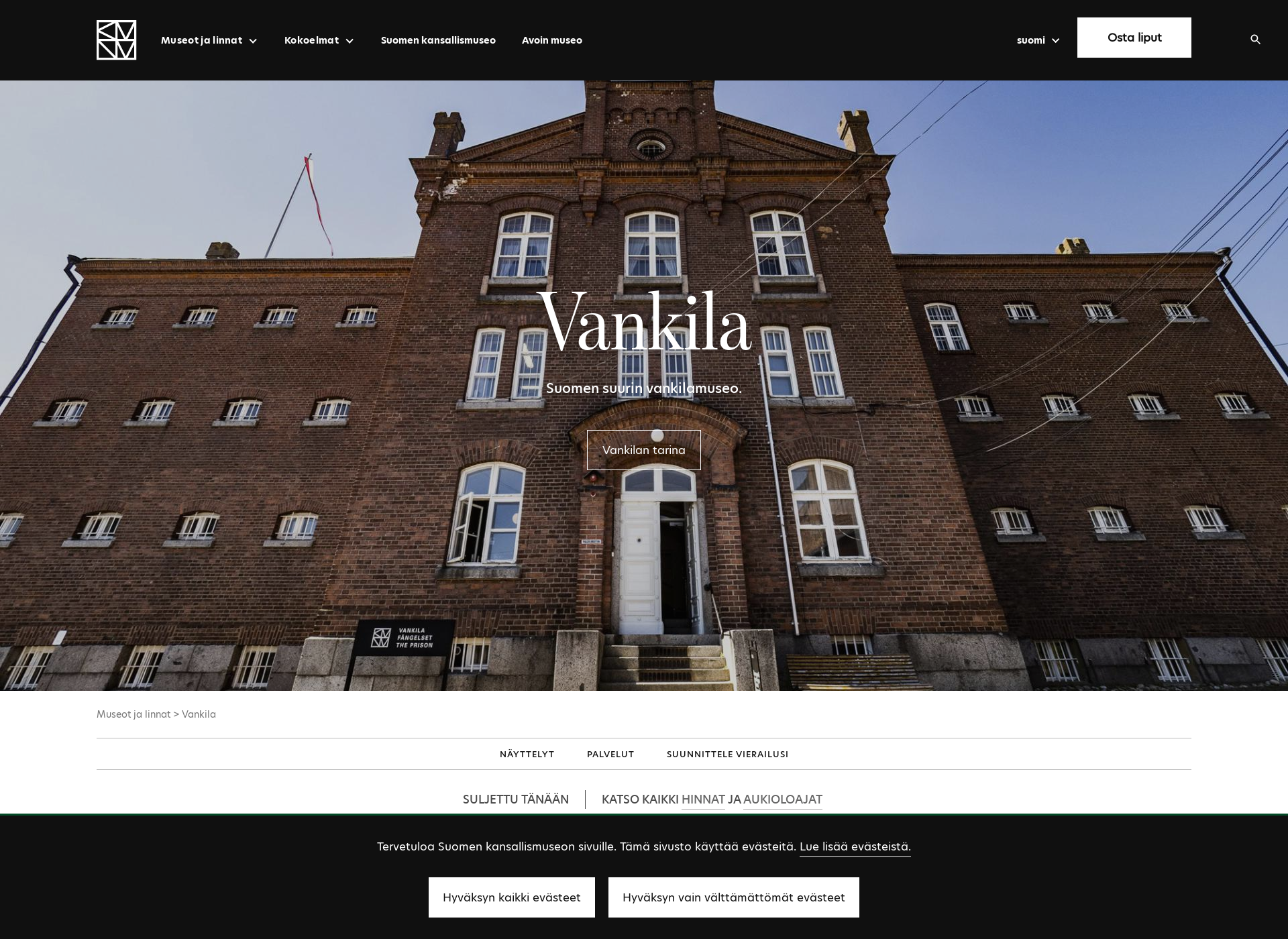 Screenshot for vankilamuseo.fi