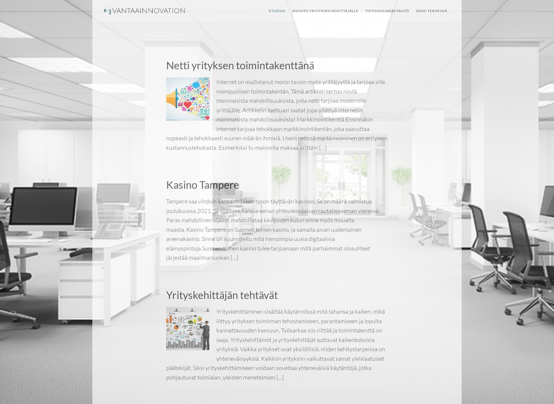 Screenshot for vantaainnovation.fi
