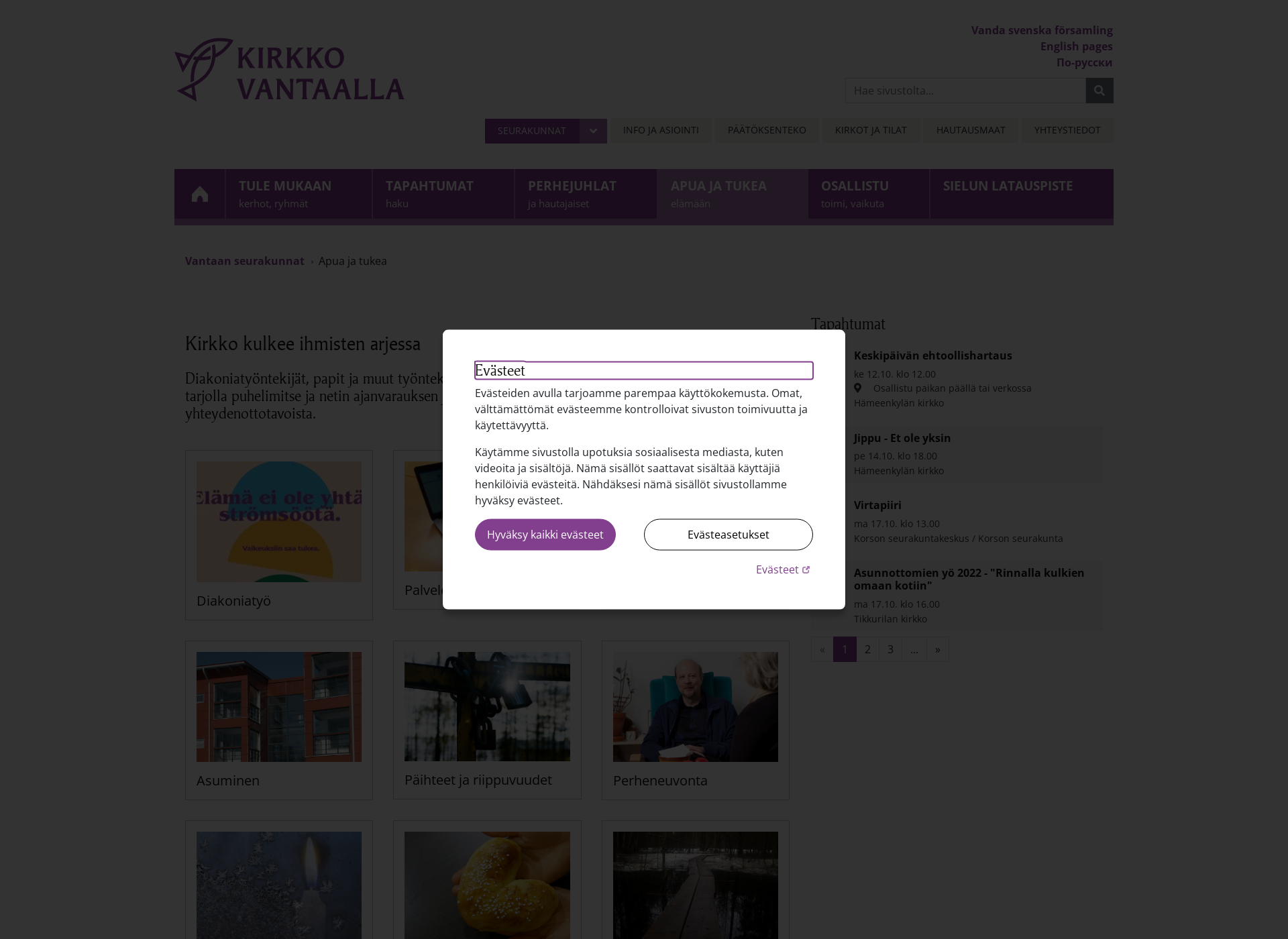 Screenshot for vantaandiakonia.fi
