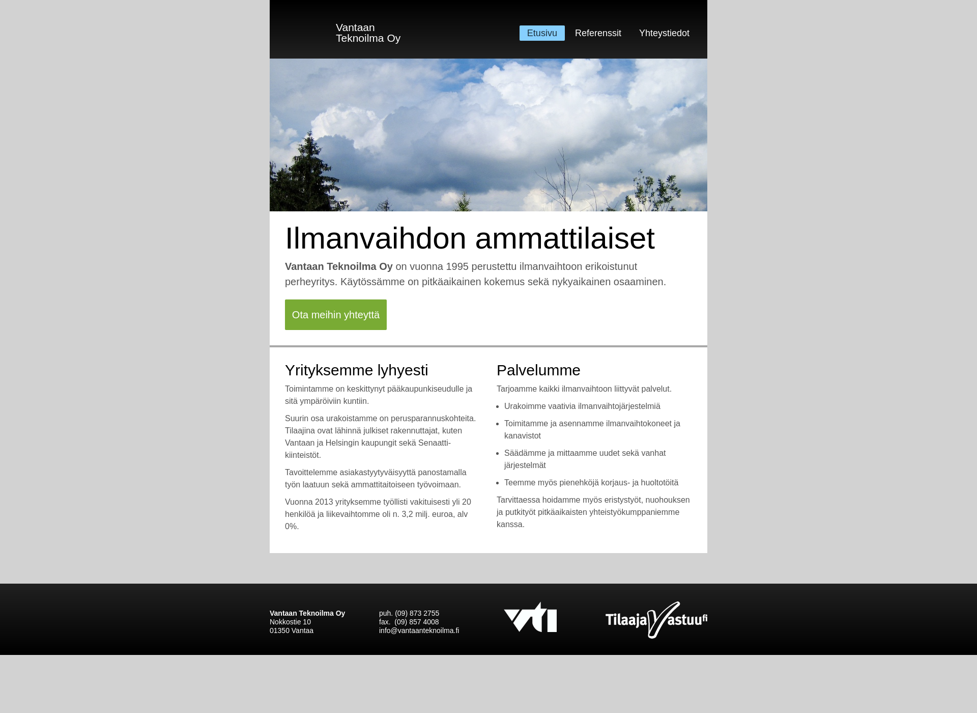 Screenshot for vantaanteknoilma.fi