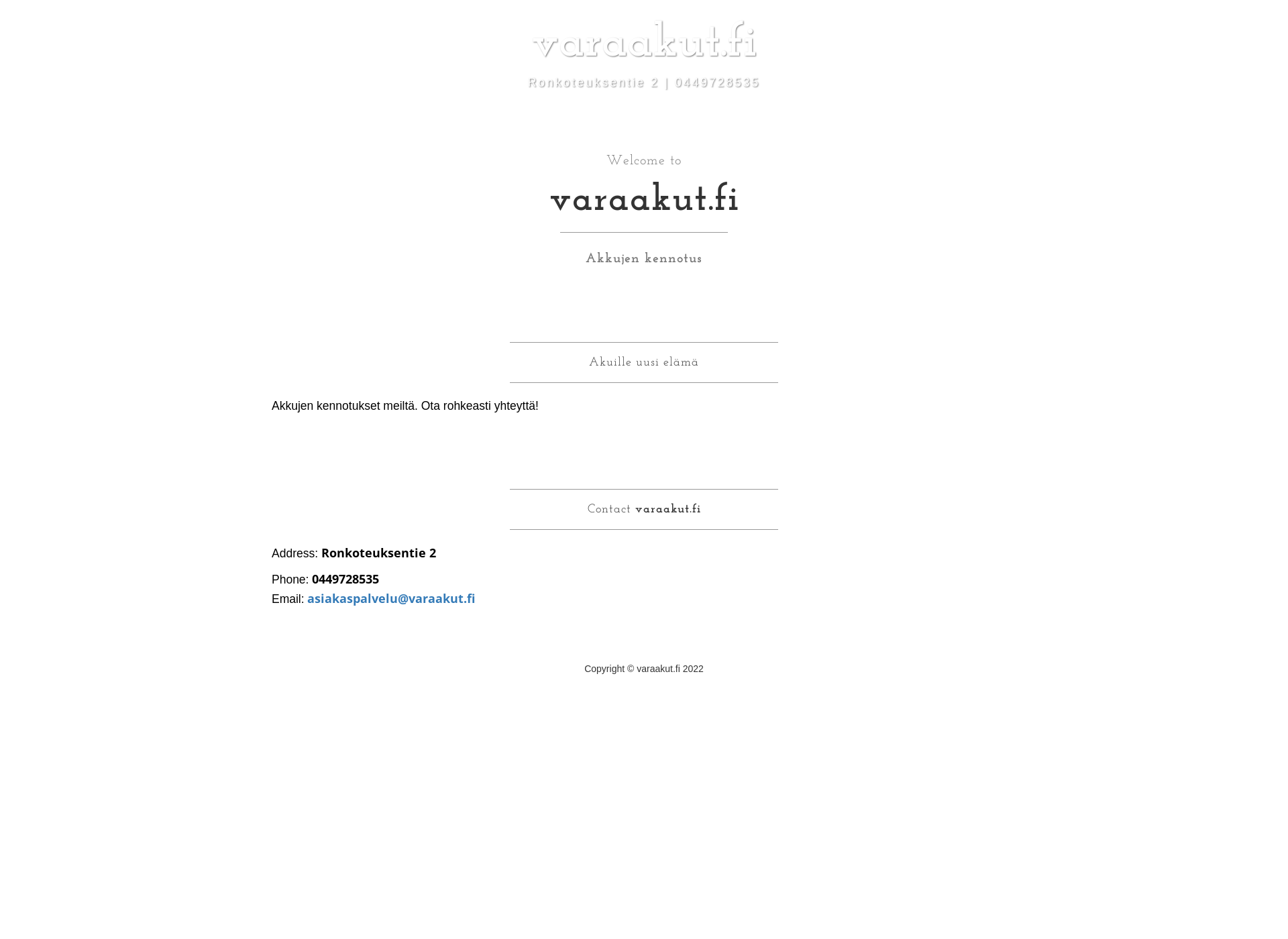 Skärmdump för varaakut.fi