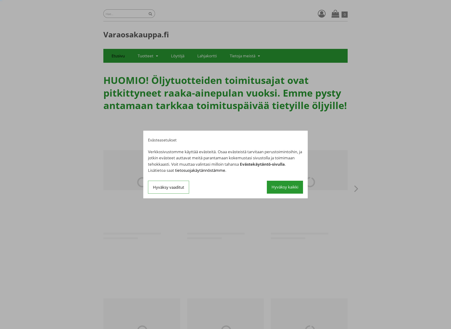 Screenshot for varaosakauppa.fi
