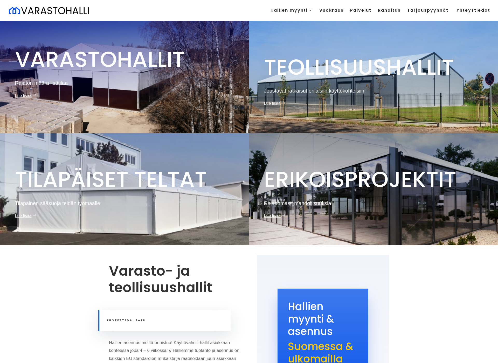 Screenshot for varastohalli.fi