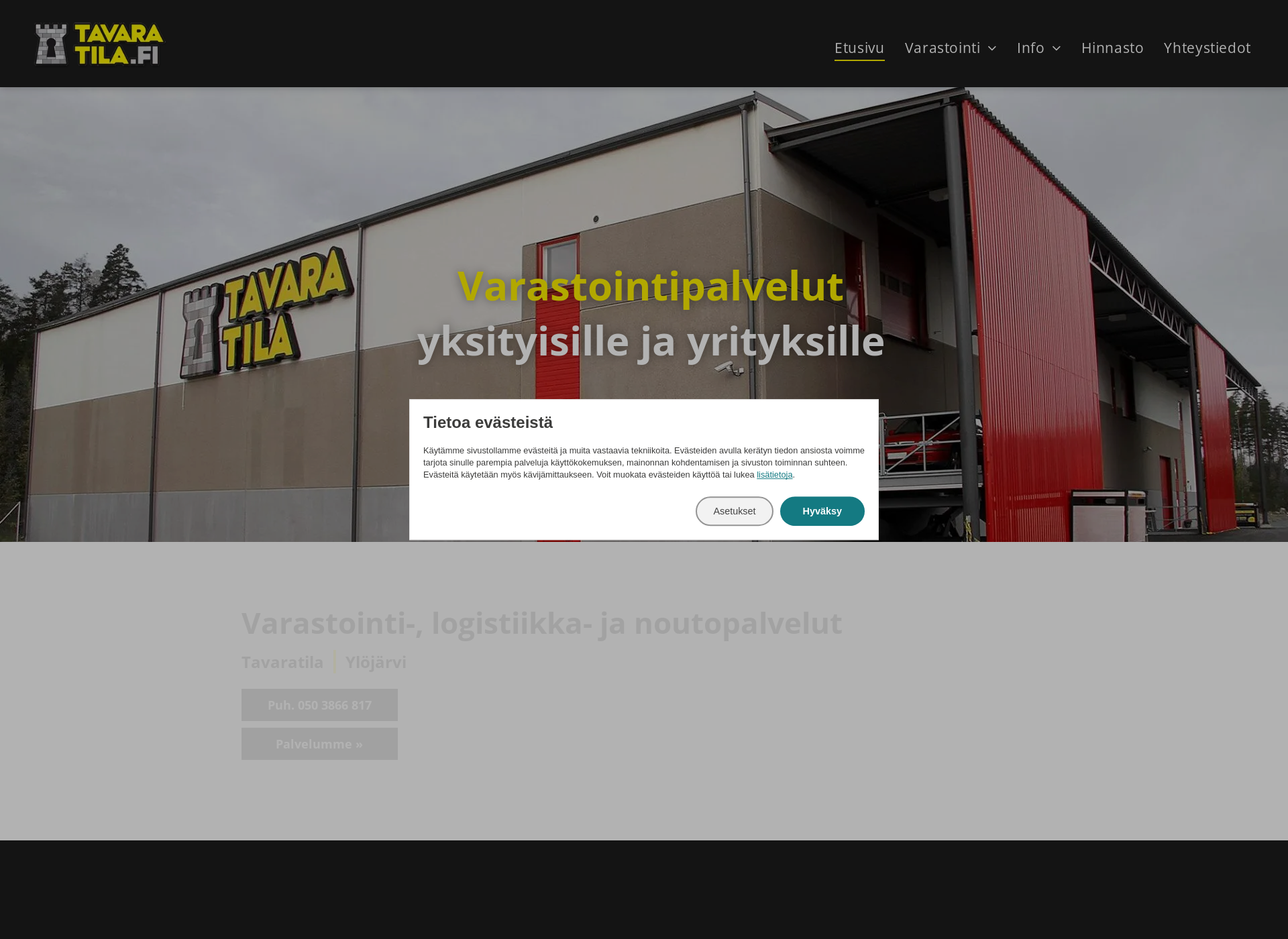 Skärmdump för varastotampere.fi