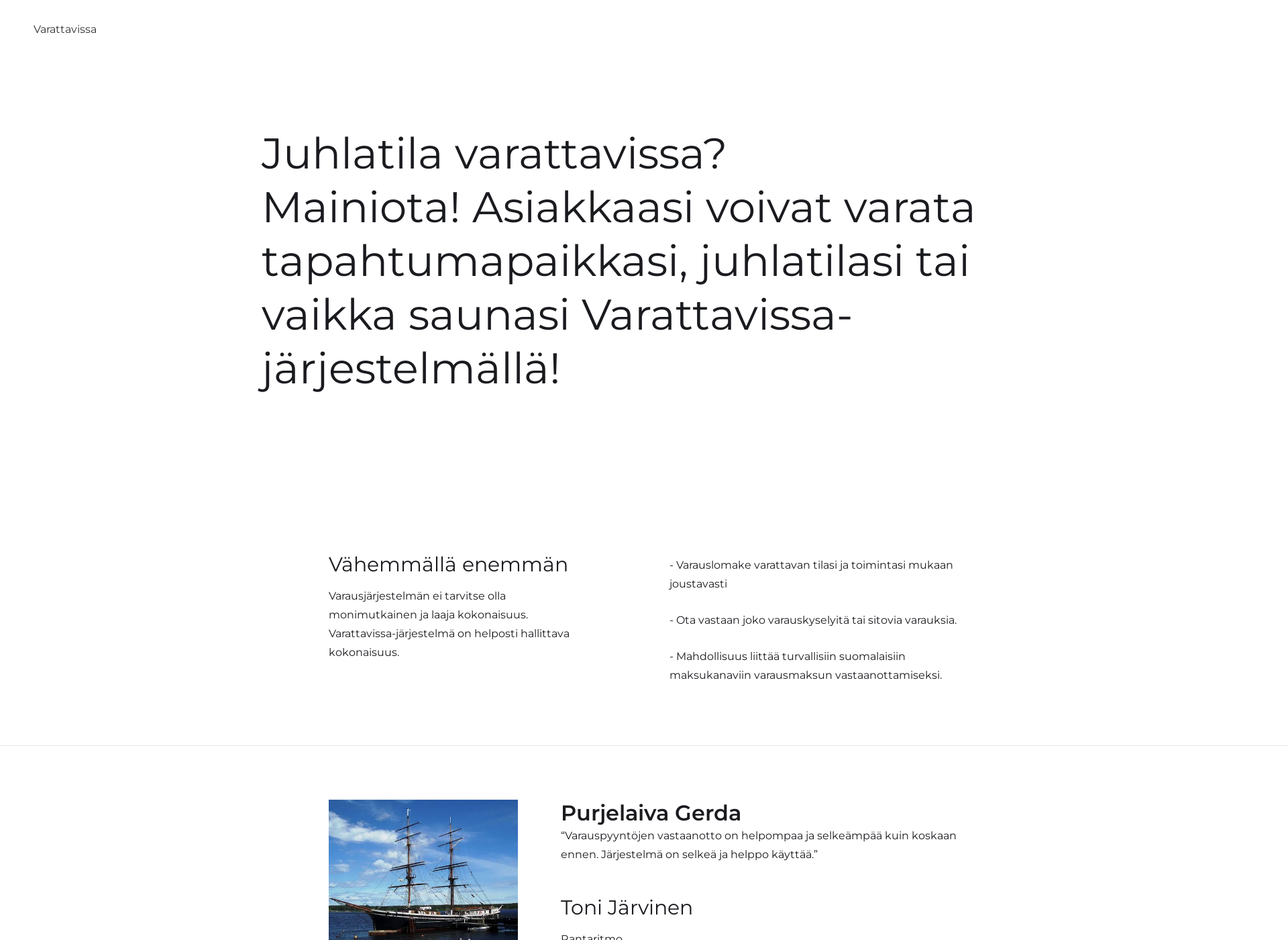 Näyttökuva varattavissa.fi