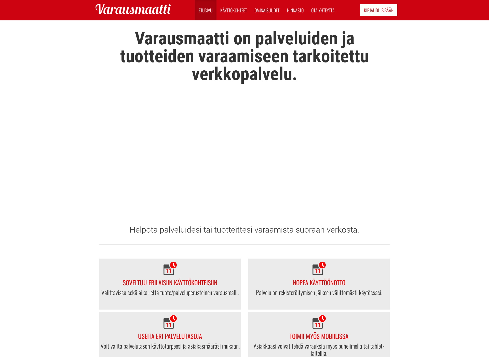 Skärmdump för varausmaatti.fi