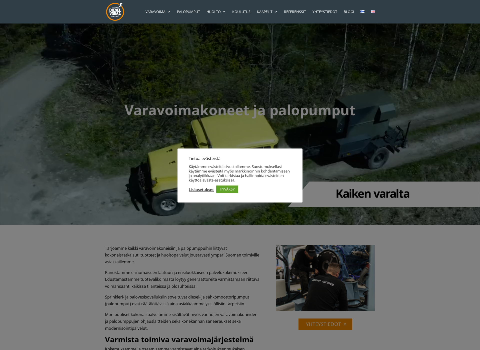 Screenshot for varavoimakone.fi
