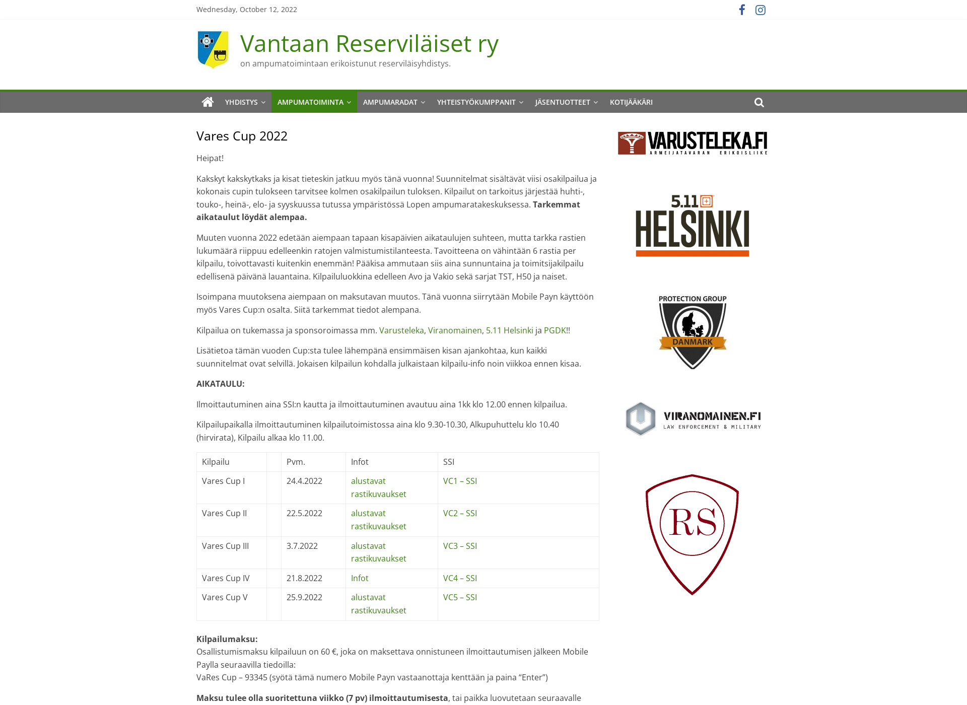 Screenshot for varescup.fi