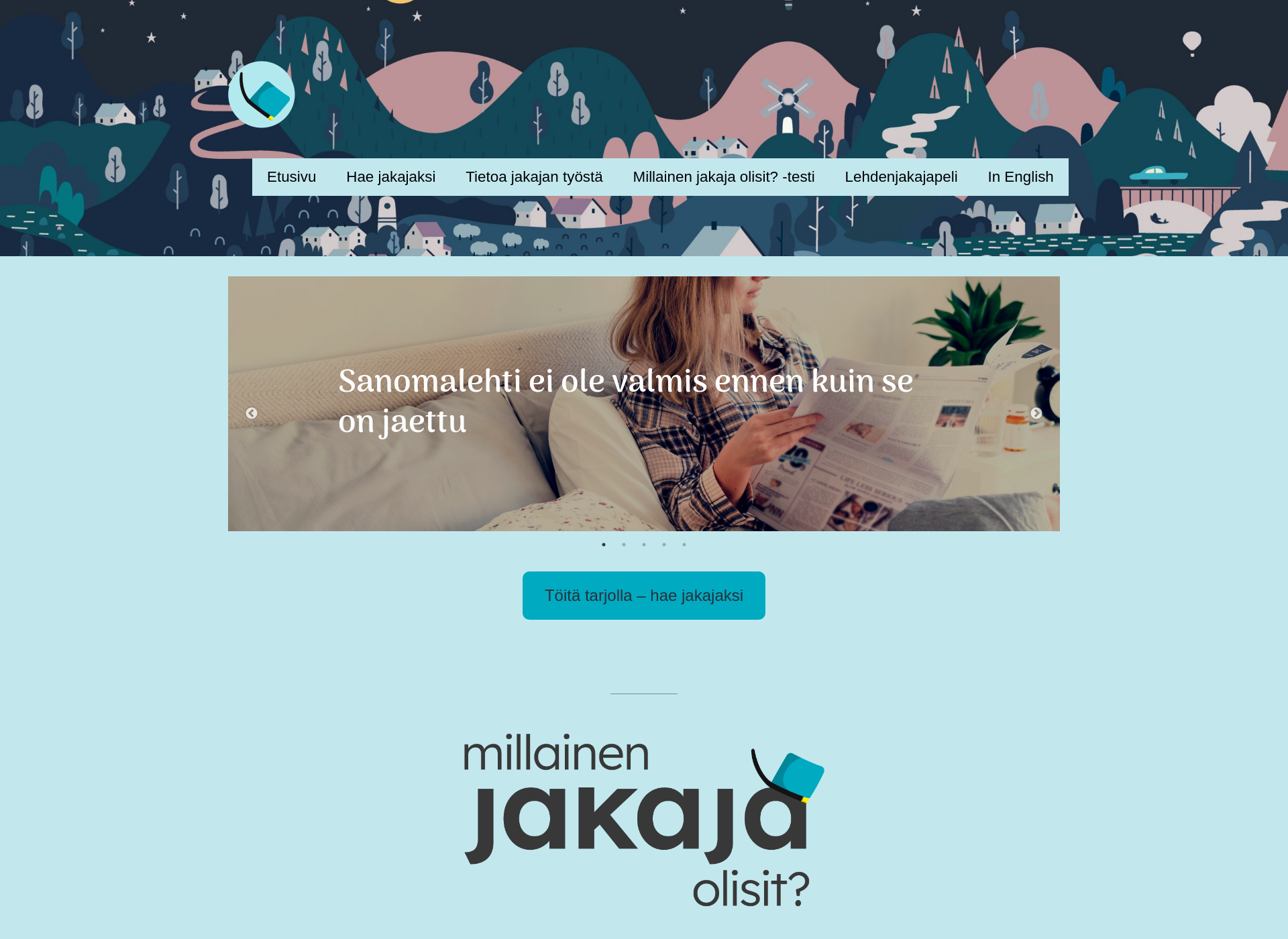 Skärmdump för varhaisjakajaksi.fi