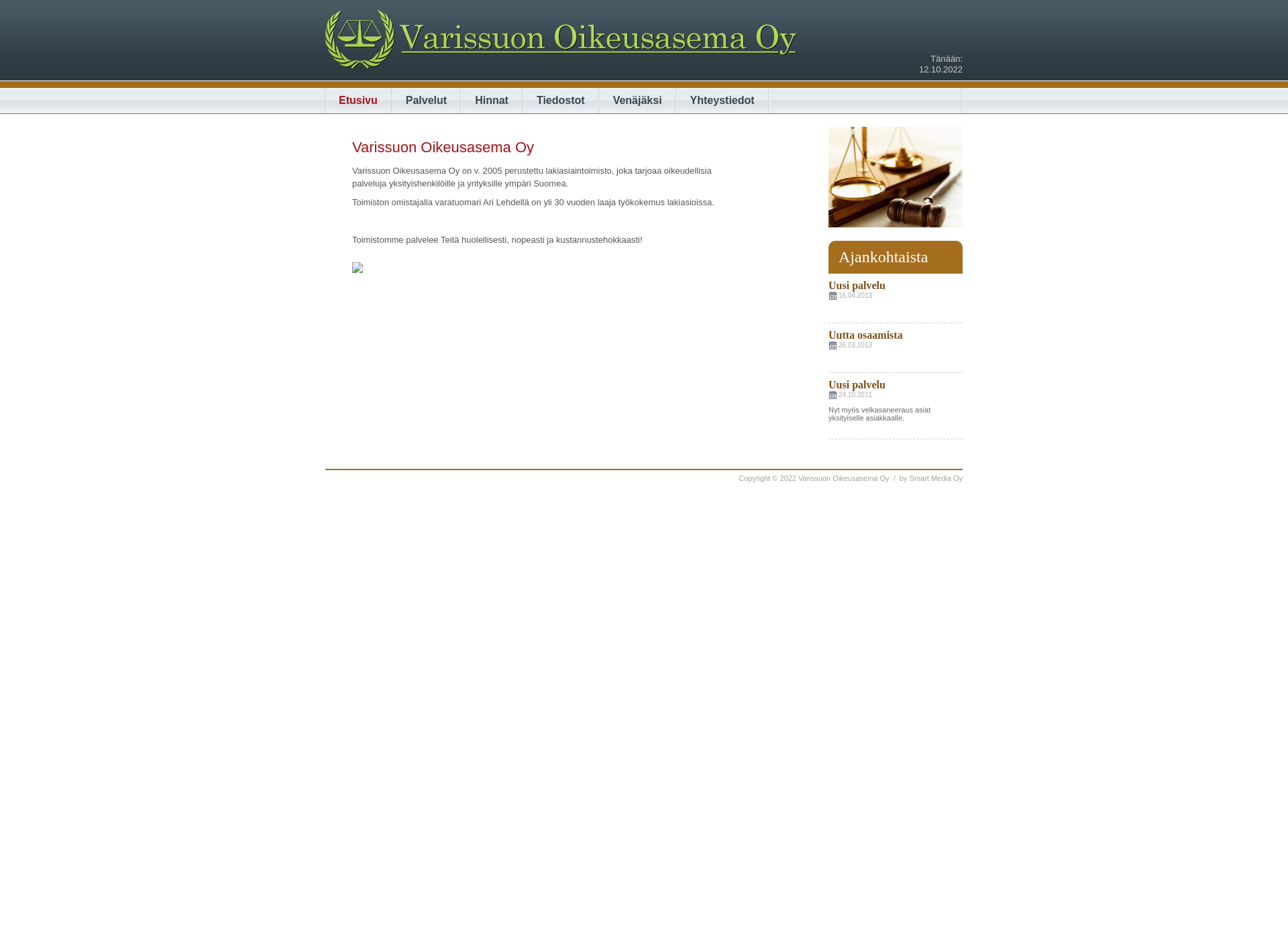 Screenshot for varissuonoikeusasema.fi