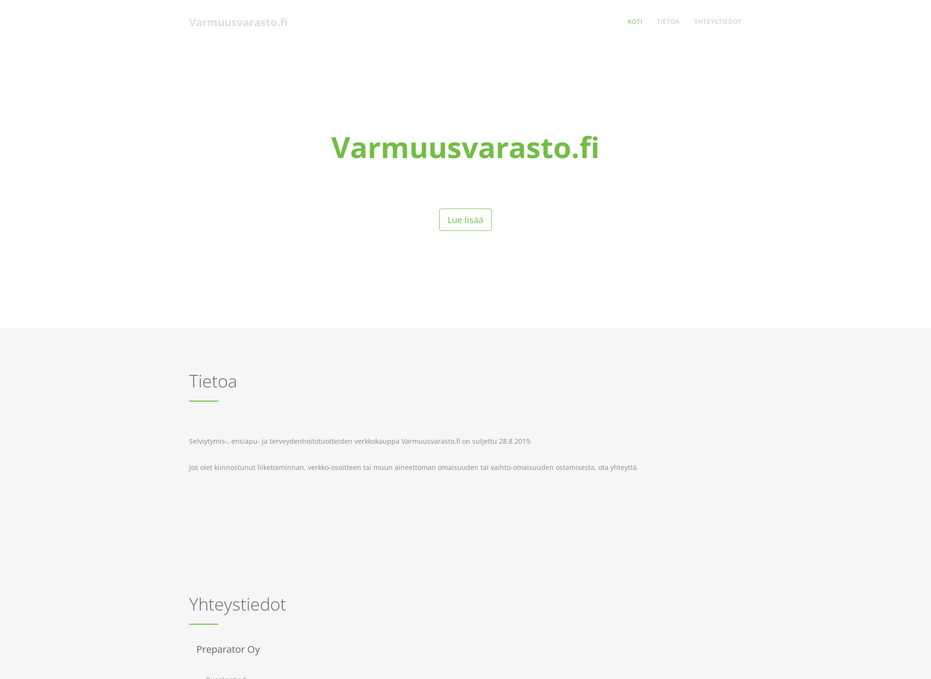 Screenshot for varmuusvarasto.fi