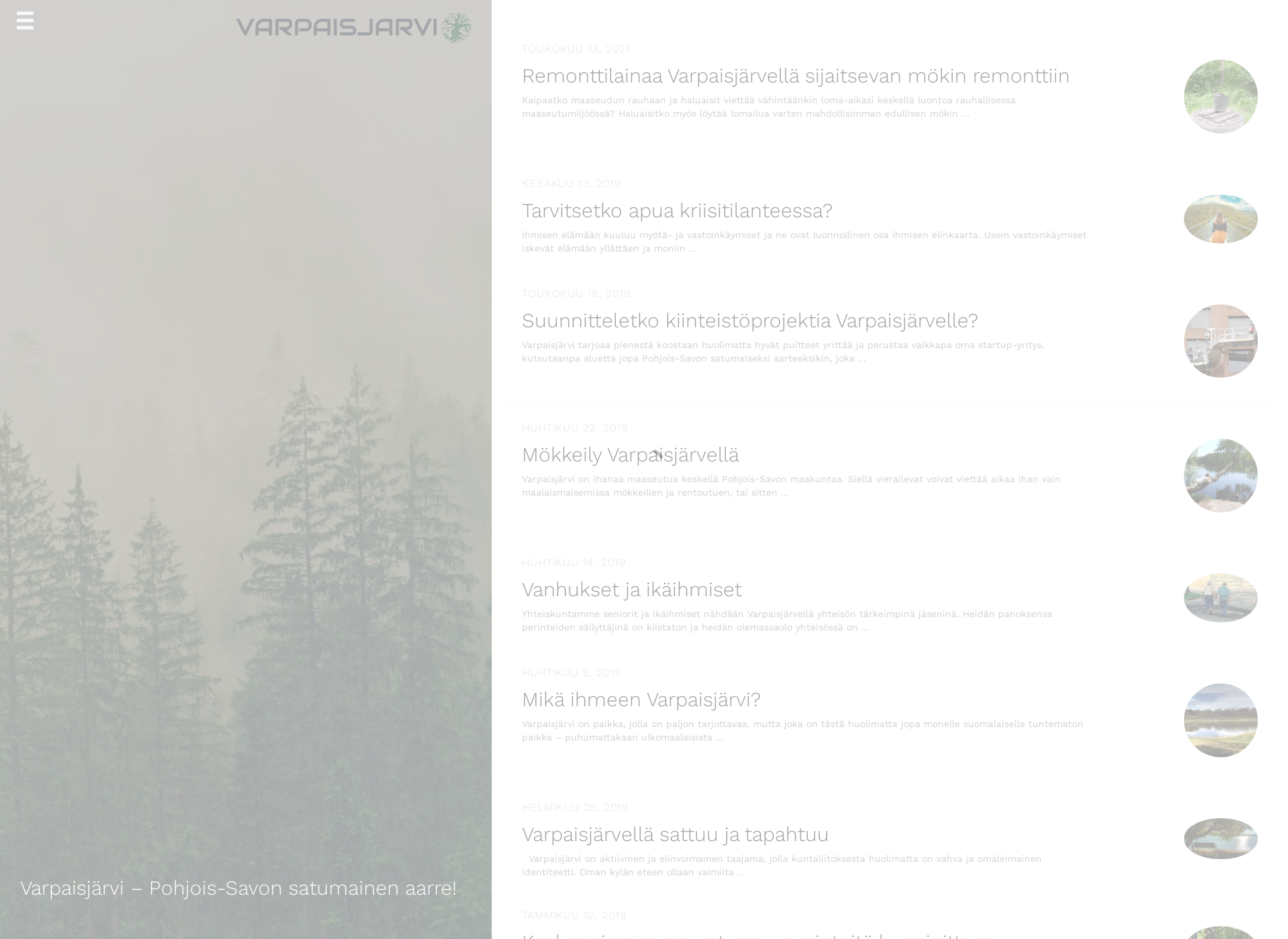 Screenshot for varpaisjarvi.fi
