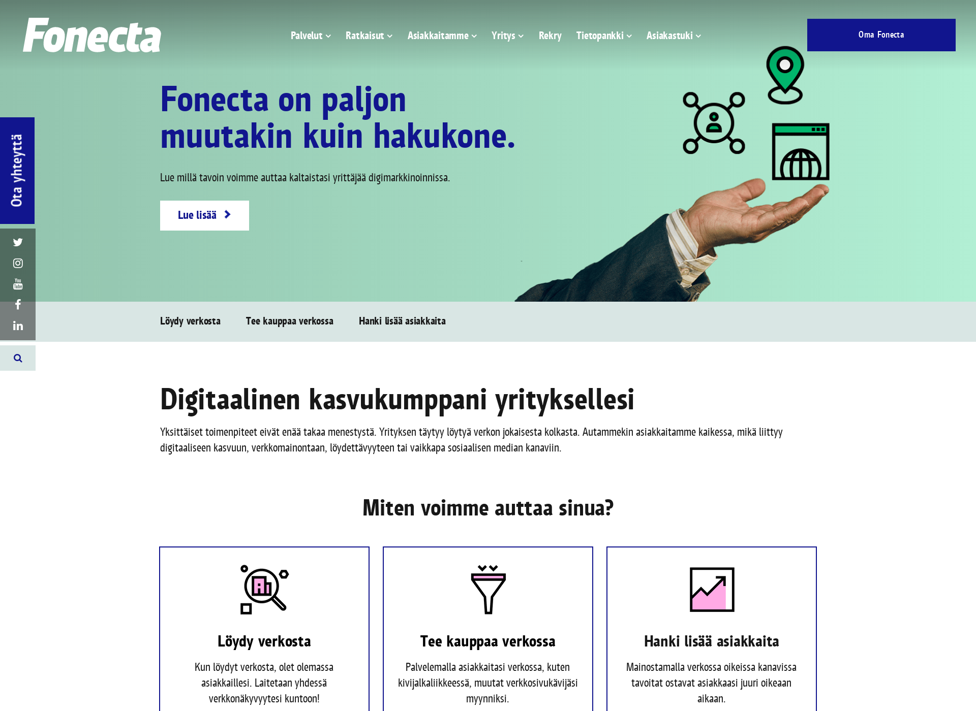 Skärmdump för vartissaverkkoon.fi