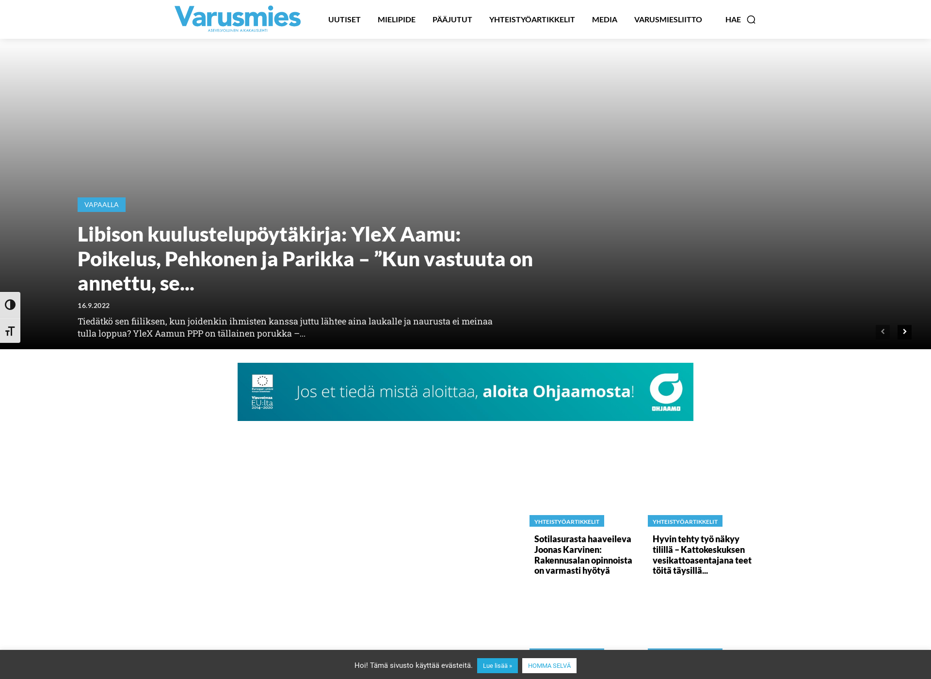 Screenshot for varusmieslehti.fi