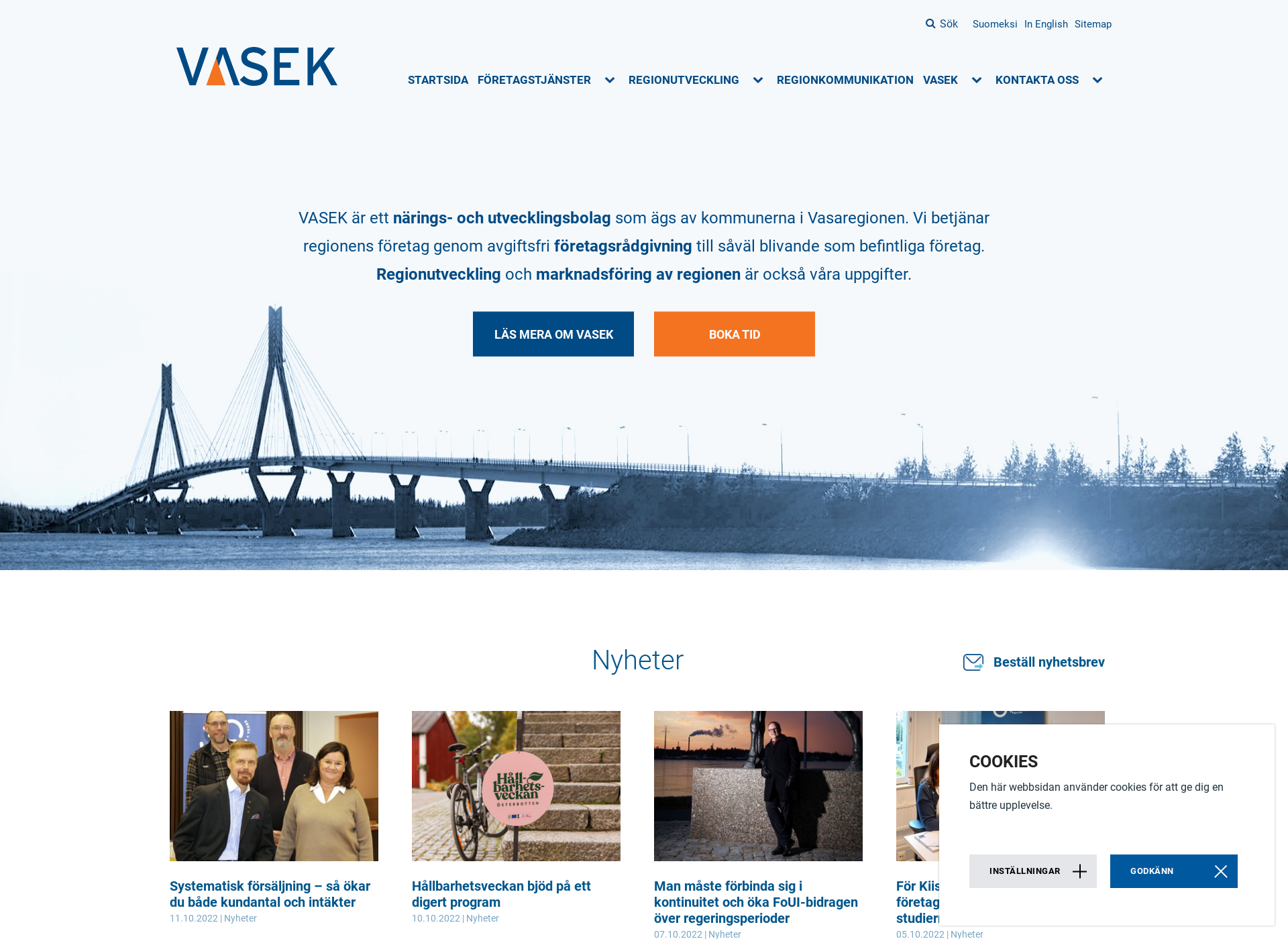 Screenshot for vasaregionensutveckling.fi