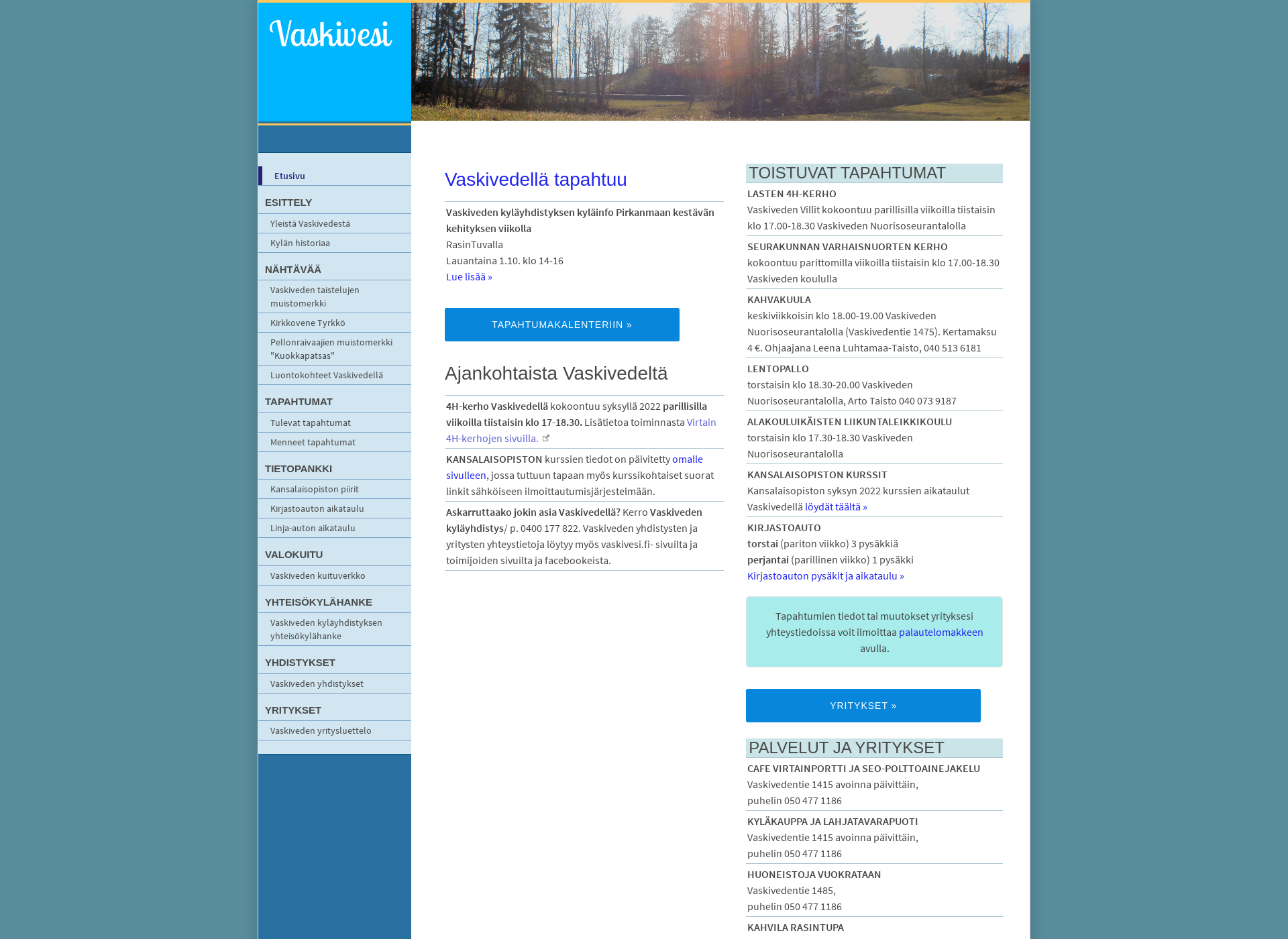 Screenshot for vaskivesi.fi
