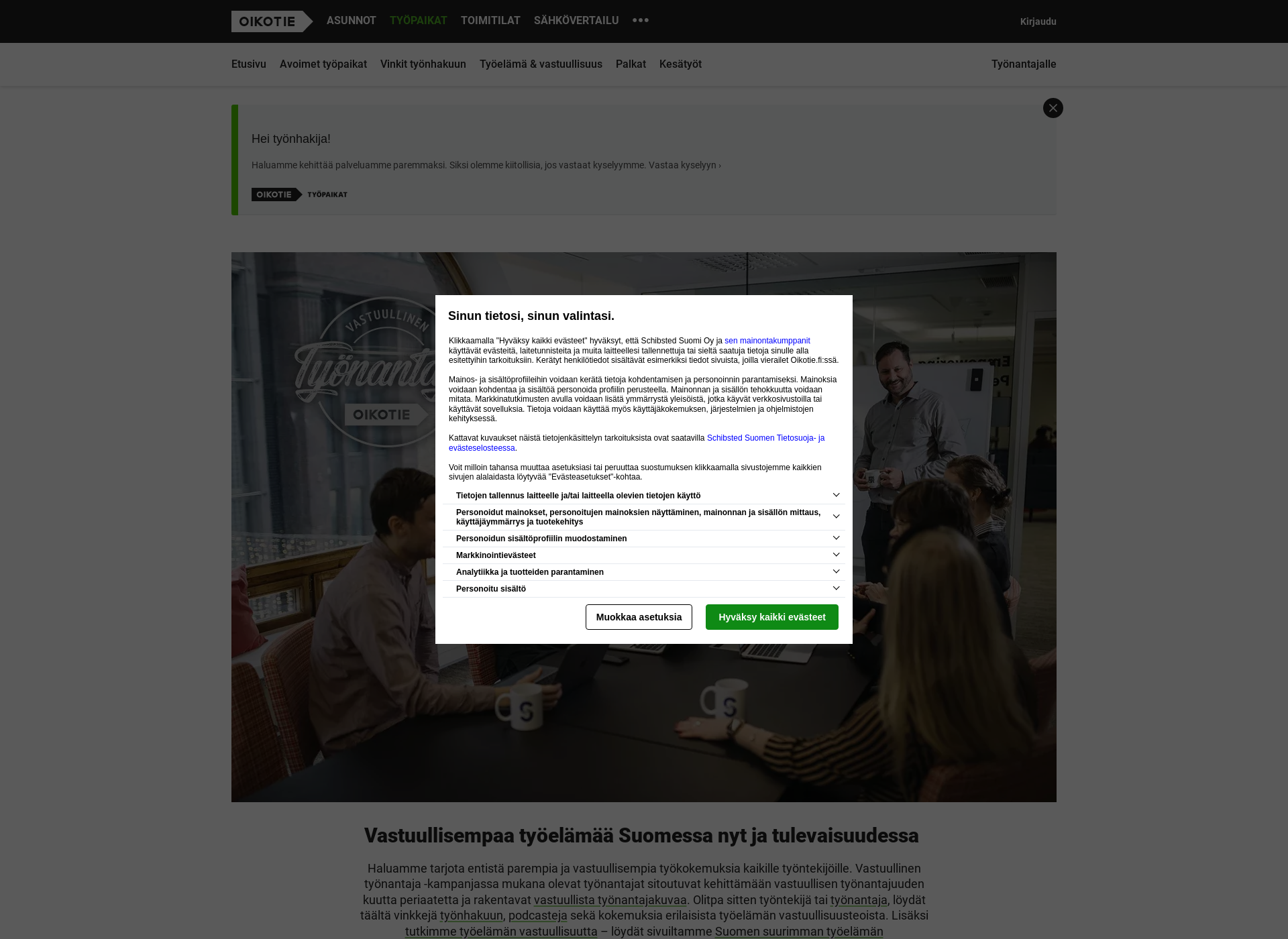 Screenshot for vastuullinentyonantaja.fi