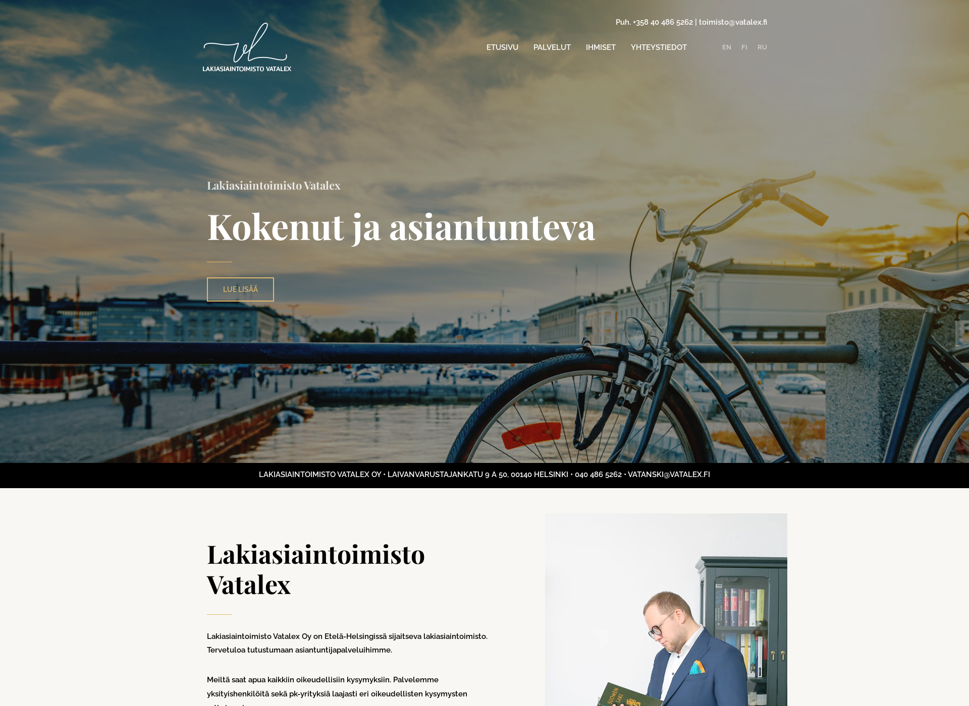 Skärmdump för vatalex.fi