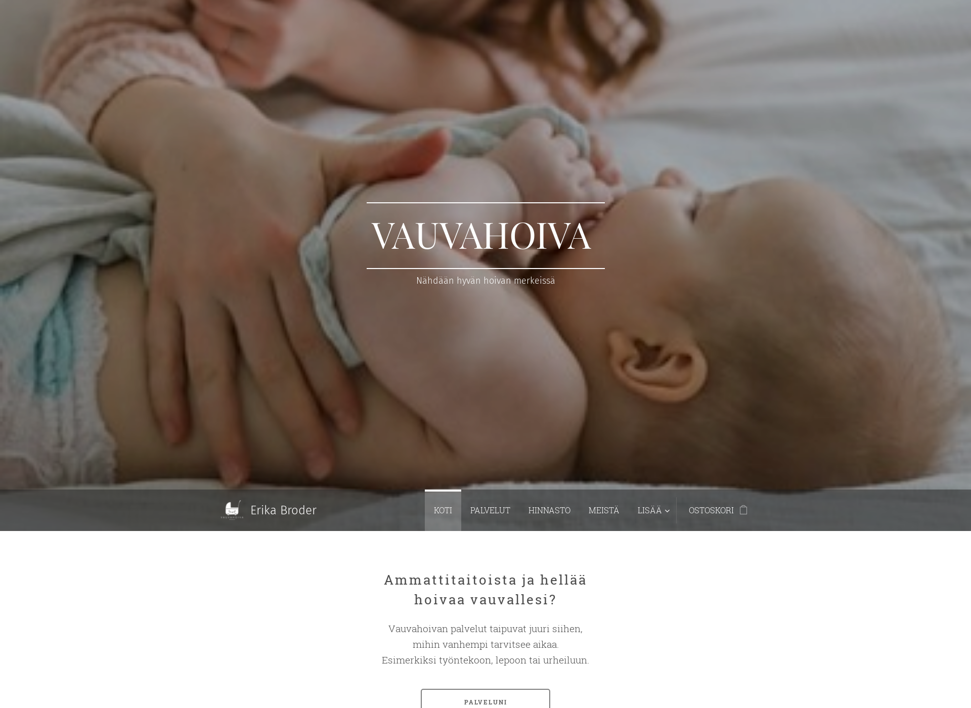 Skärmdump för vauvahoiva.fi
