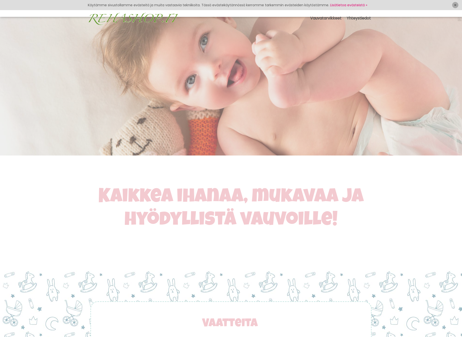 Skärmdump för vauvatarvikehelsinki.fi