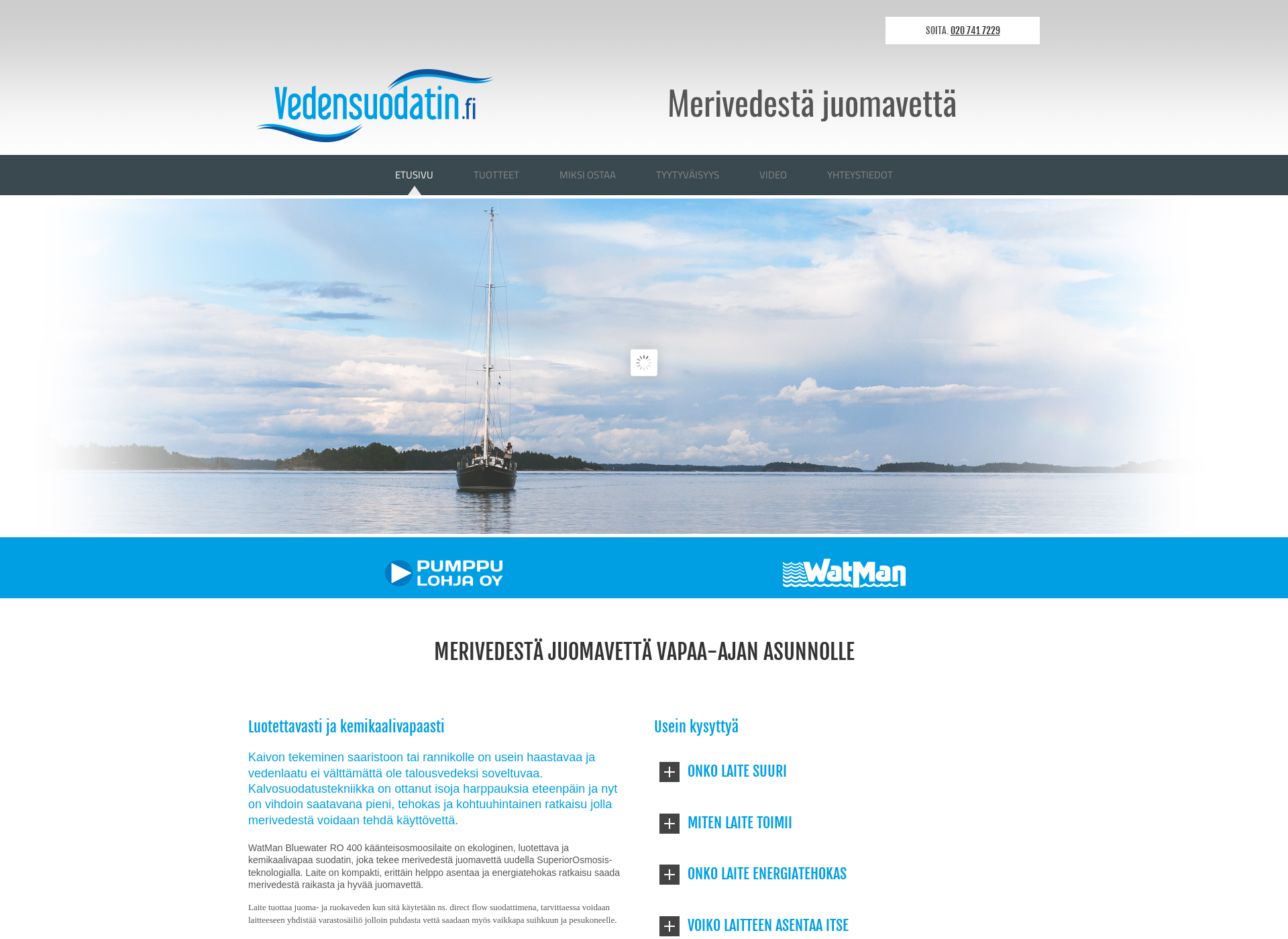 Screenshot for vedensuodatin.fi