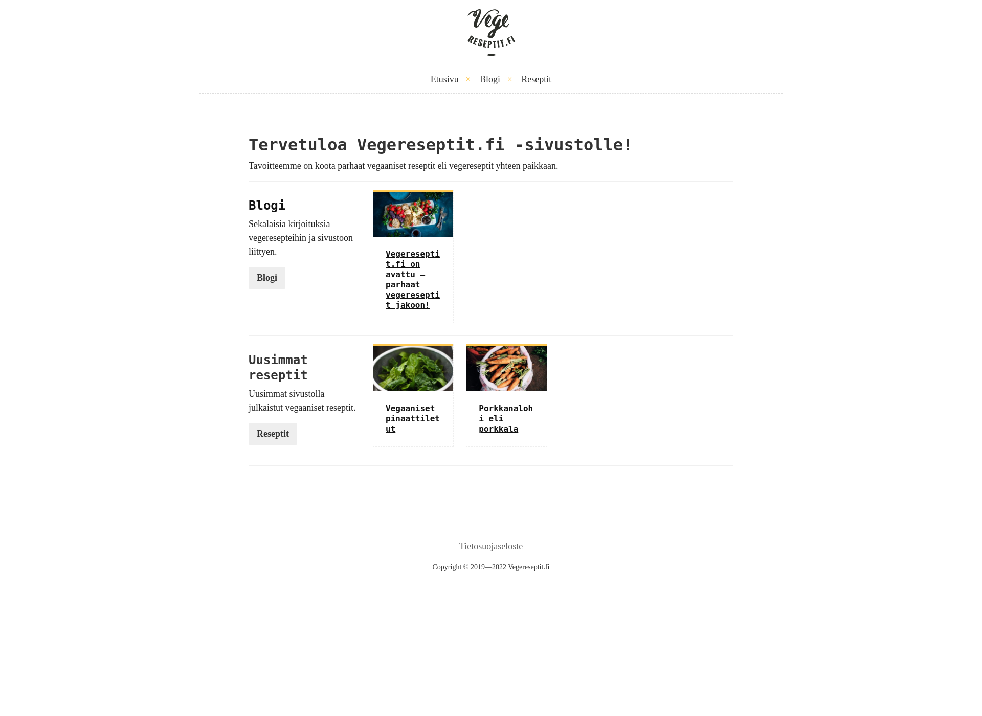 Screenshot for vegereseptit.fi