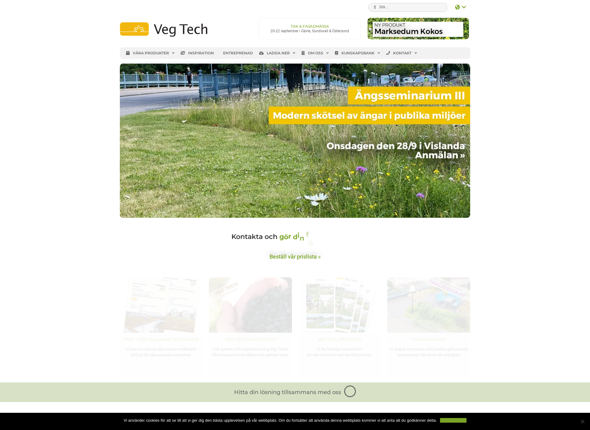 Skärmdump för vegtech.se