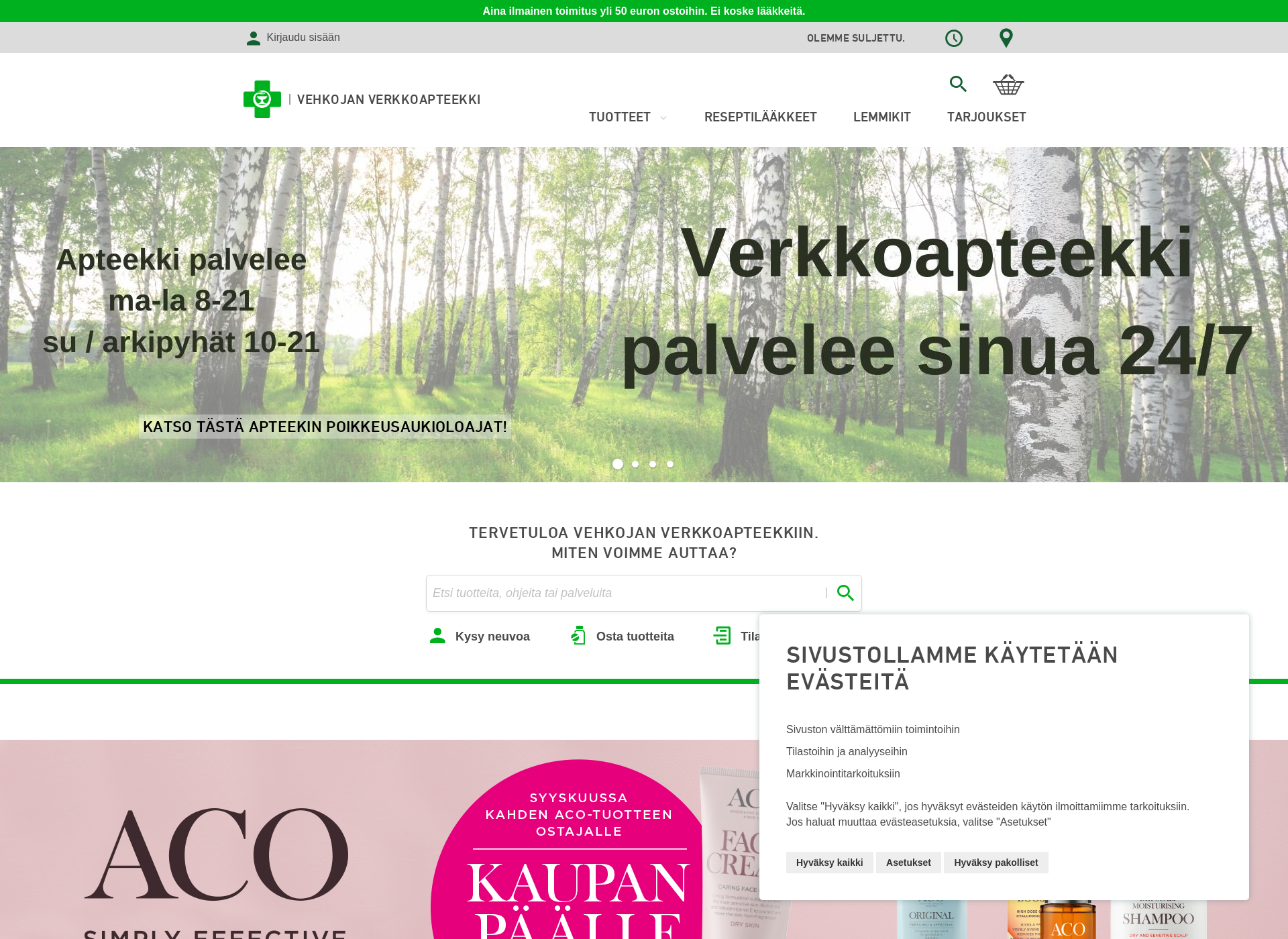 Screenshot for vehkojanverkkoapteekki.fi