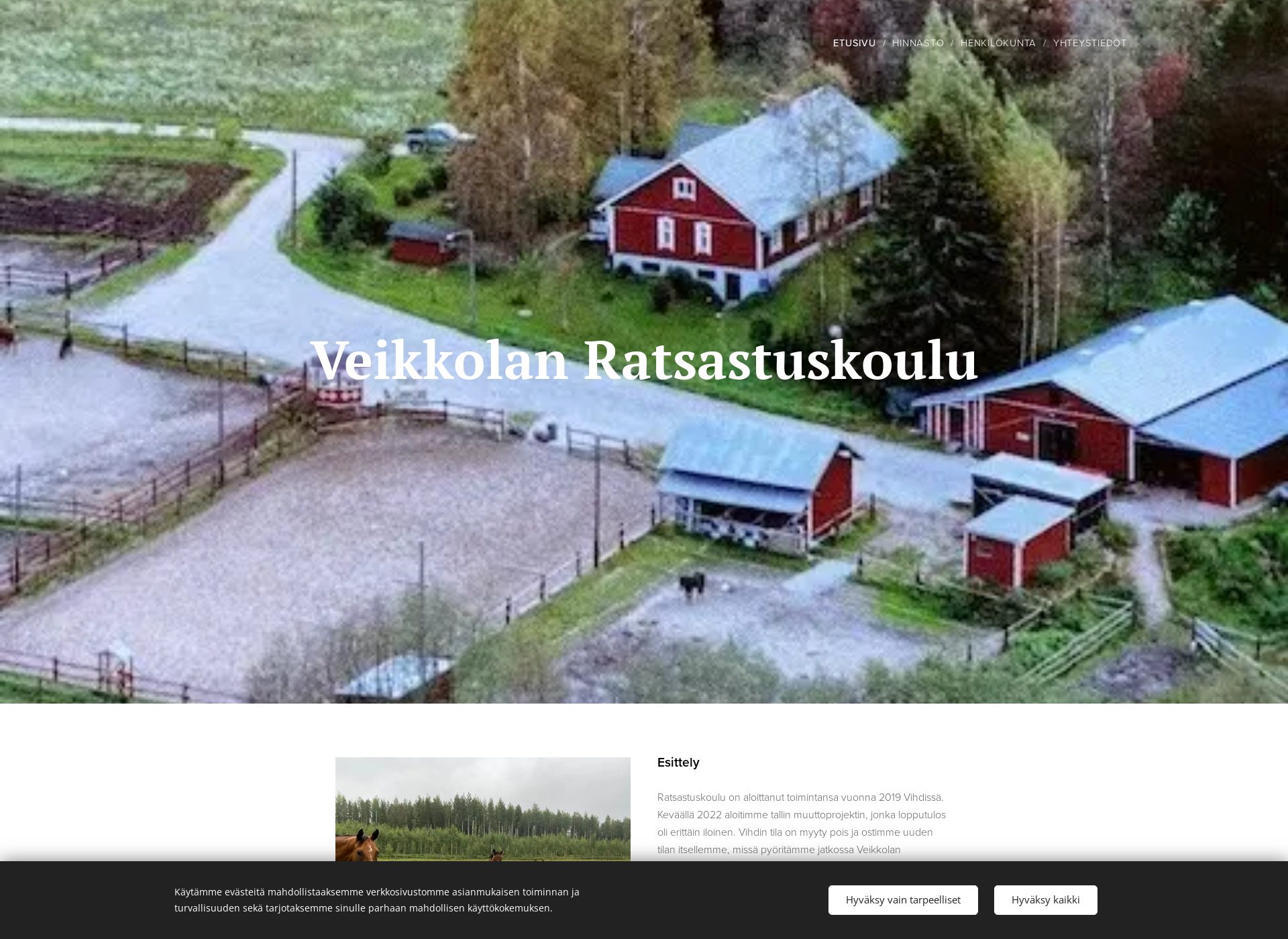 Skärmdump för veikkolanratsastuskoulu.fi