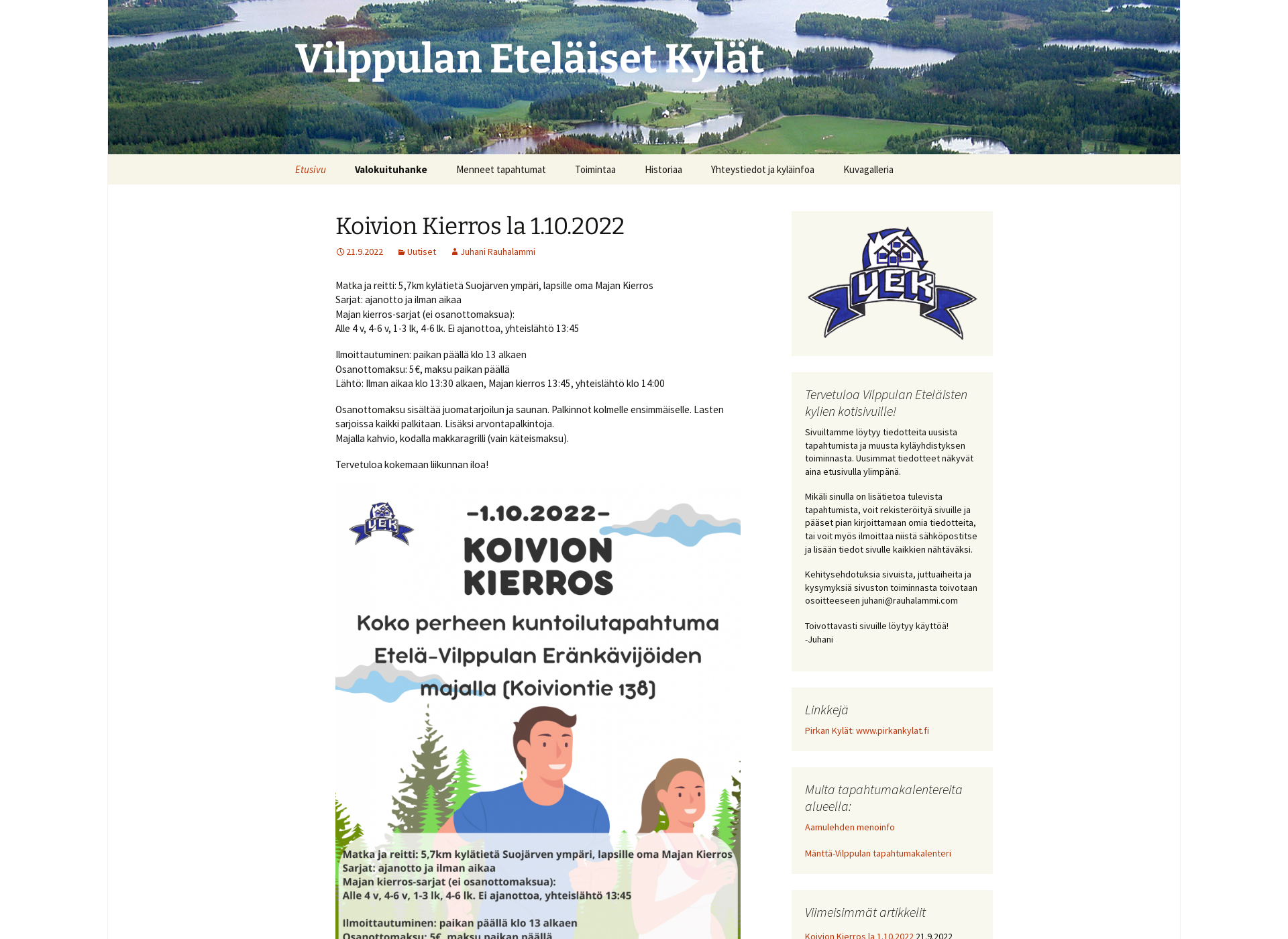 Skärmdump för vekkyla.fi