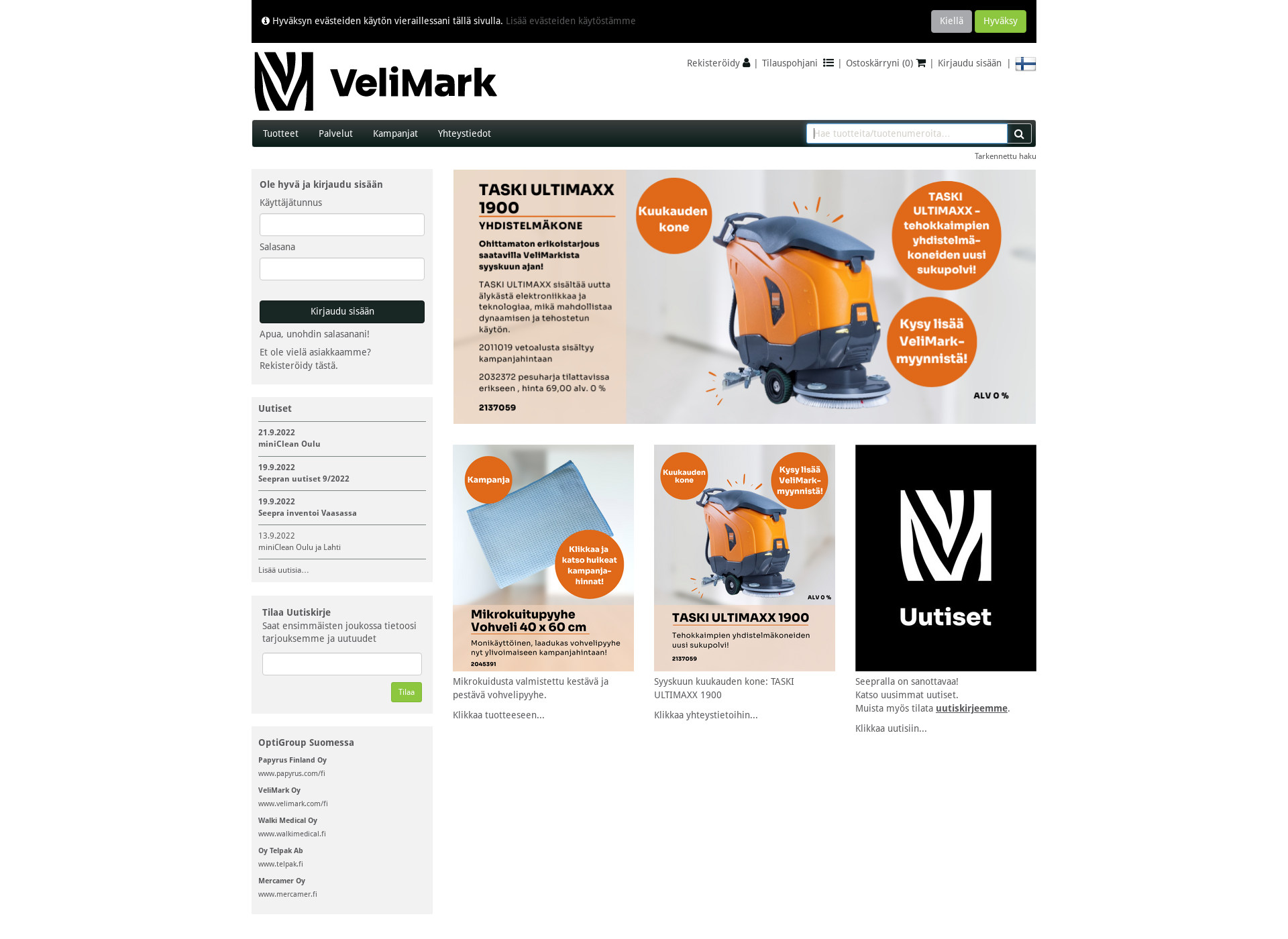 Screenshot for velimark.fi