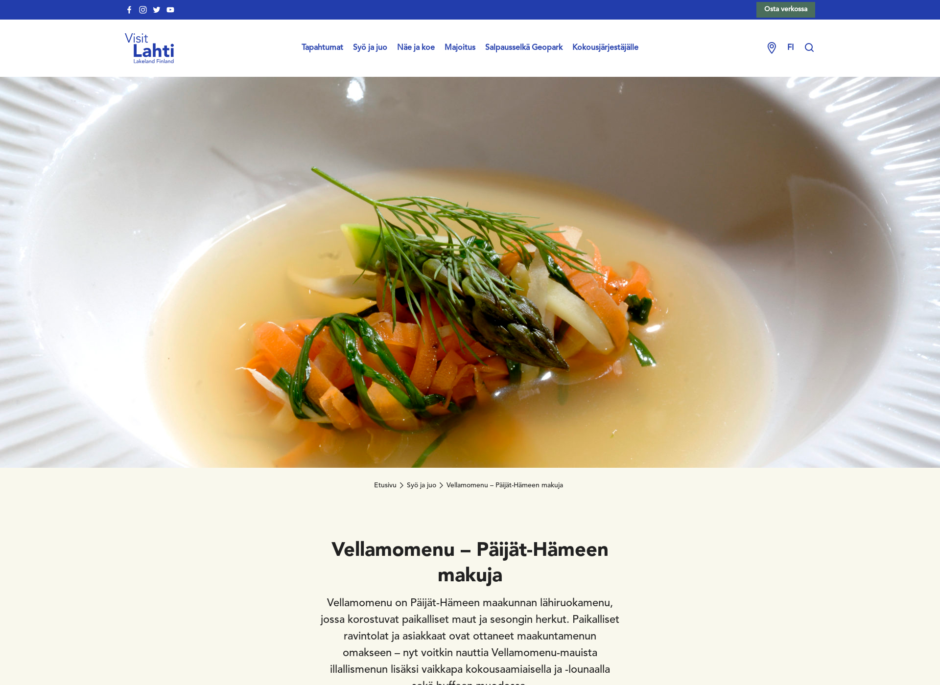 Screenshot for vellamomenu.fi