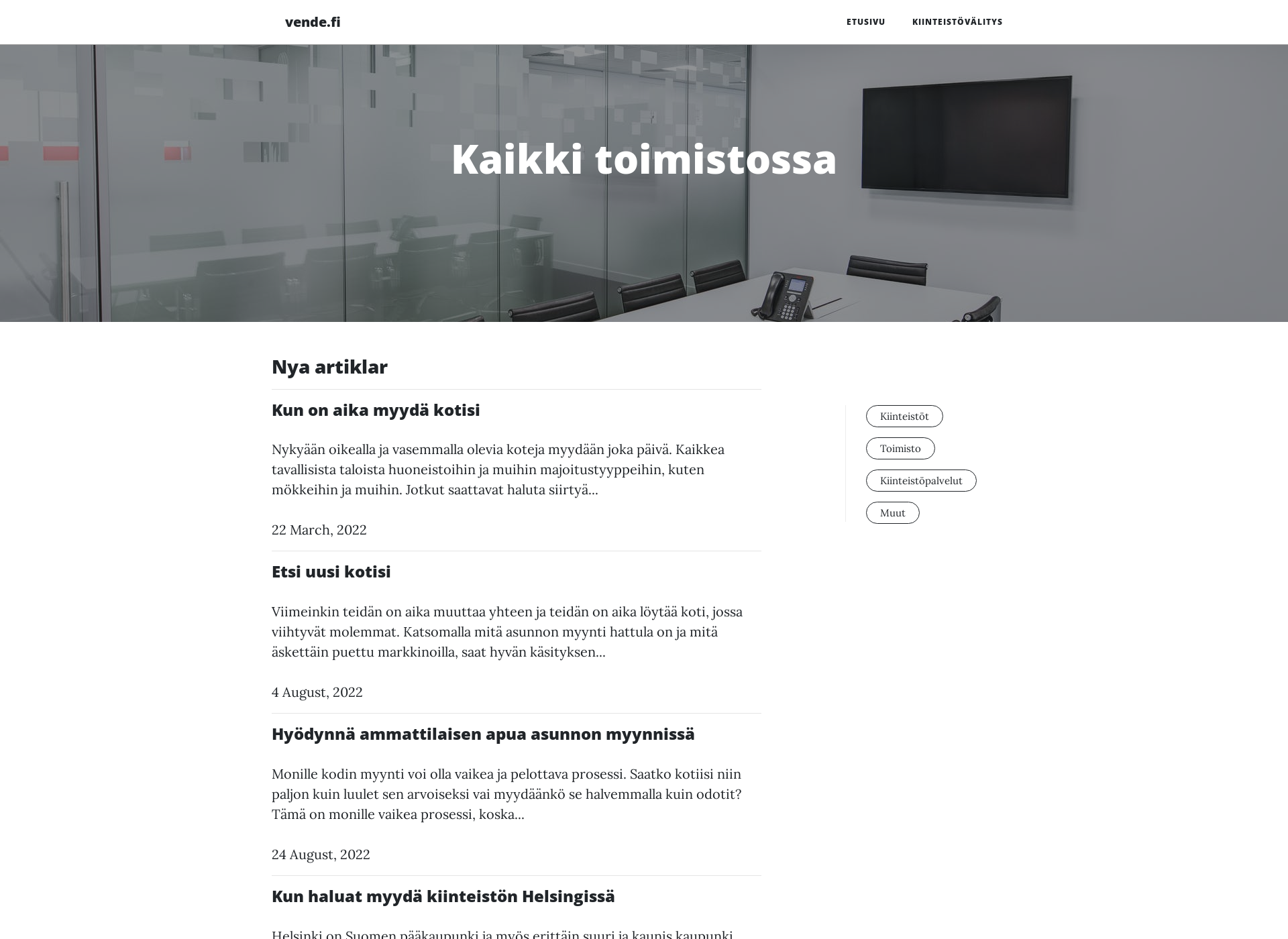 Screenshot for vende.fi