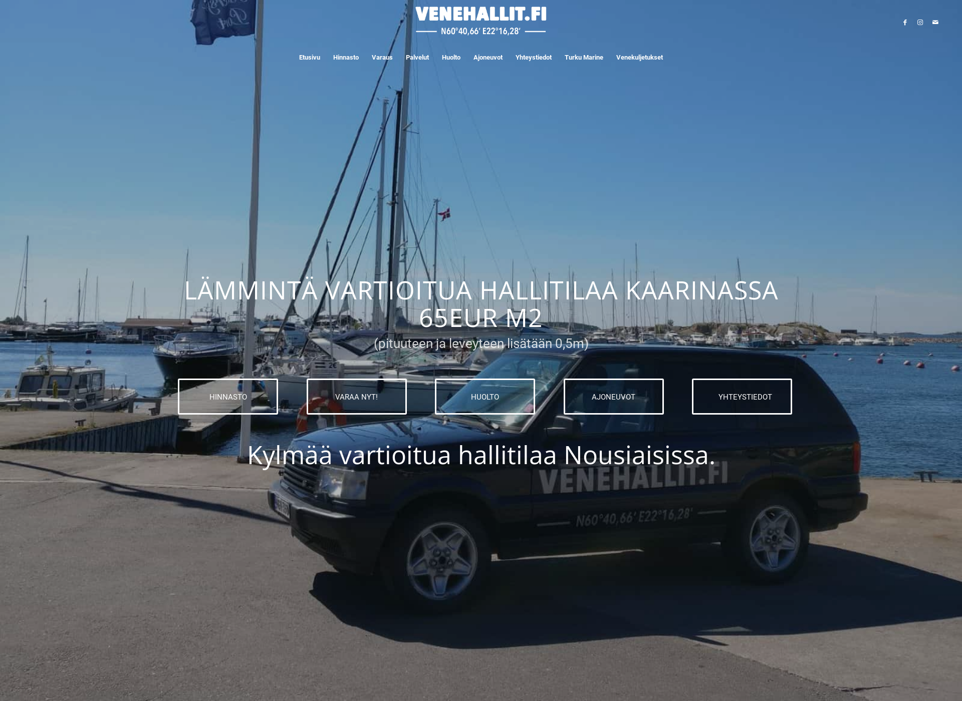 Skärmdump för venehallit.fi
